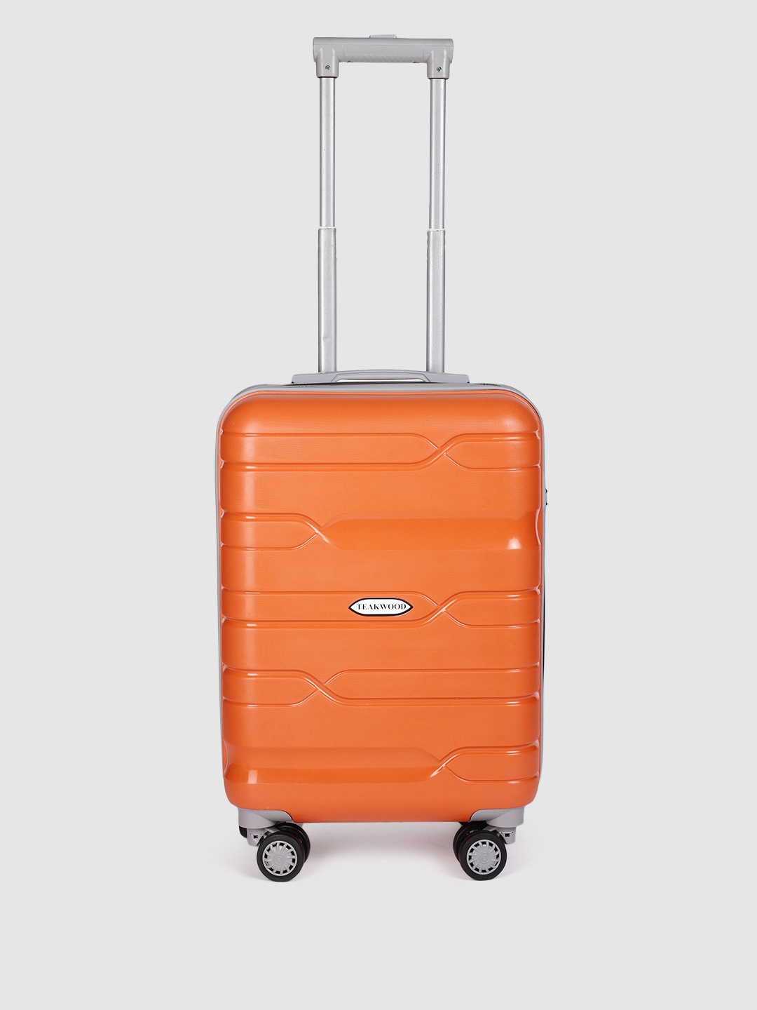 

Teakwood Leathers Infinity Textured 360 Degree Rotation Hard Cabin-Sized Trolley Bag -55 CM, Orange