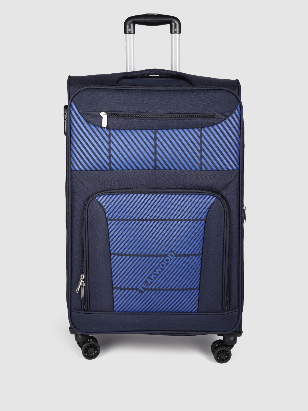 

Teakwood Leathers 360 Degree Rotation Wheels Soft-Sided Large-Sized Trolley Bag 75 CM, Navy blue