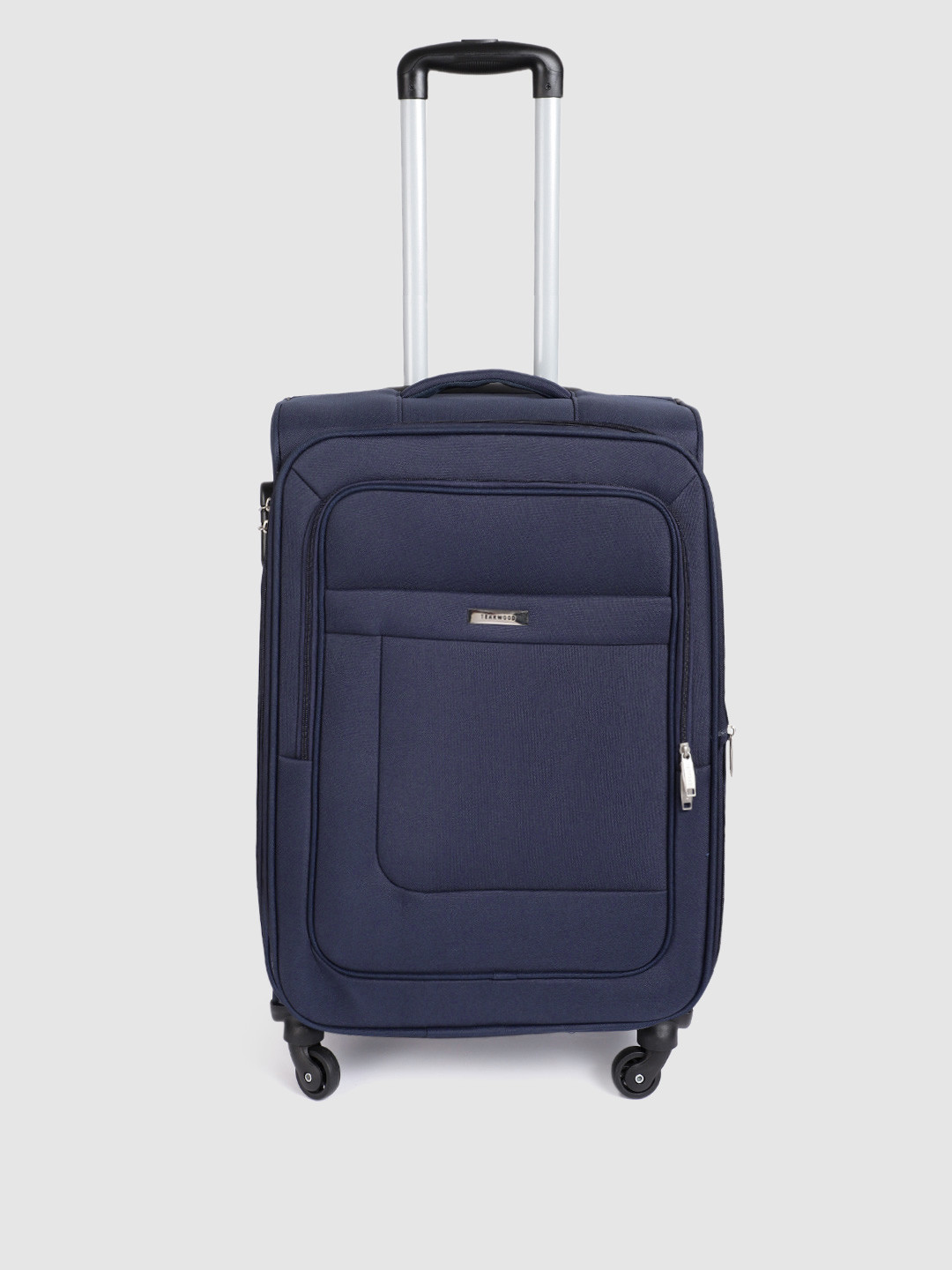 

Teakwood Leathers 360 Degree Rotation Wheels Soft-Sided Medium-Sized Trolley Bag 65 CM, Navy blue