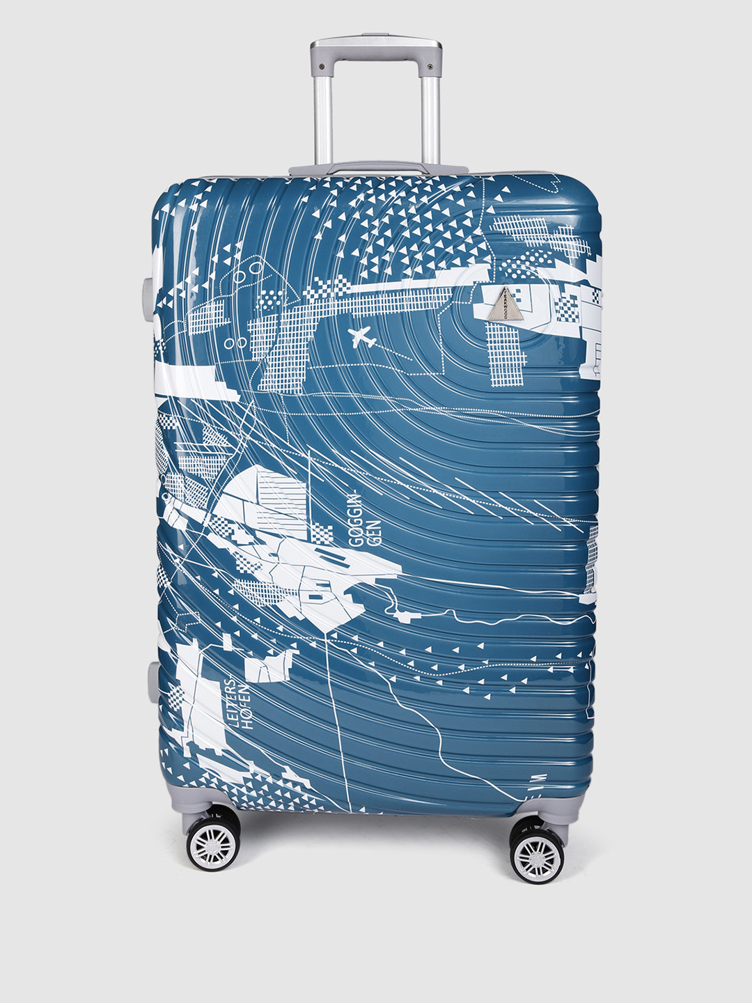 

Teakwood Leathers Printed 360 Degree Rotation Hard Large-Sized Trolley Bag 77 CM, Navy blue