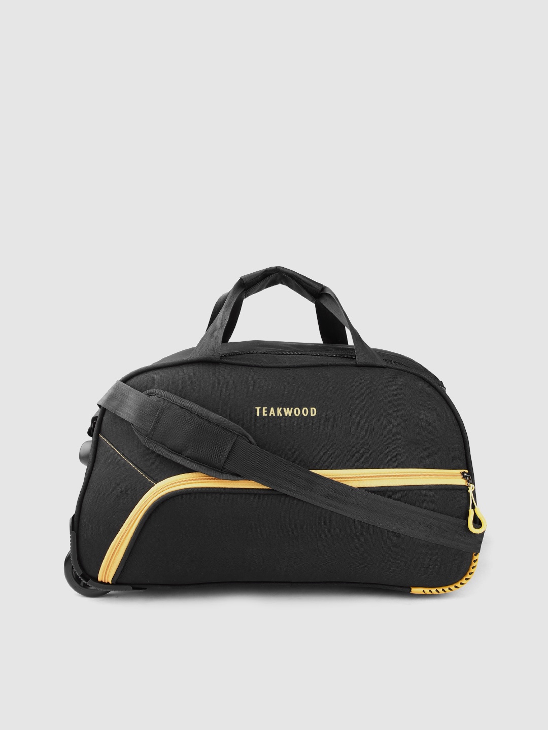 

Teakwood Leathers Soft-Sided Medium Duffel Trolley Bag- 60.88 L, Black