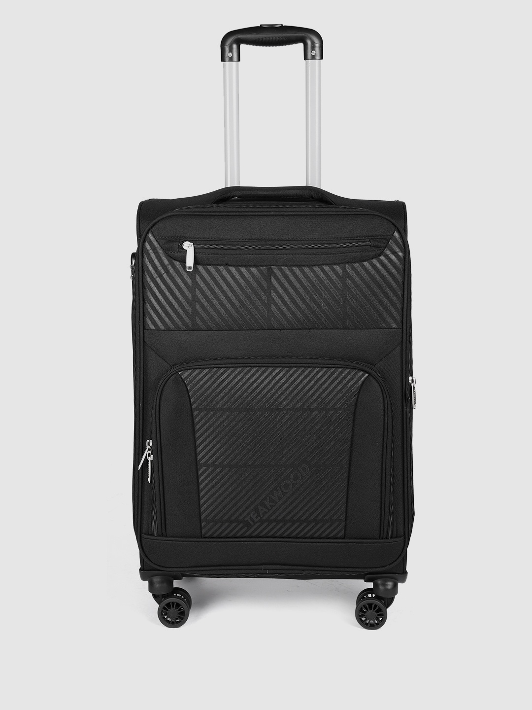 

Teakwood Leathers 360 Degree Rotation Soft Trolley bag Medium-Sized Trolley Bag 65 CM, Black