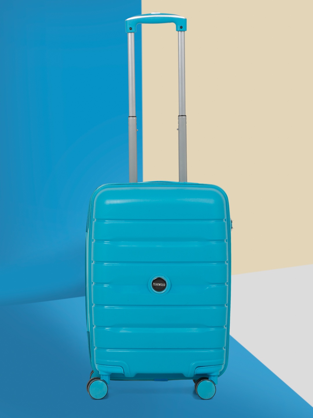 

Teakwood Leathers Textured 360 Degree Rotation Hard Cabin Trolley Bag- 55 CM, Blue
