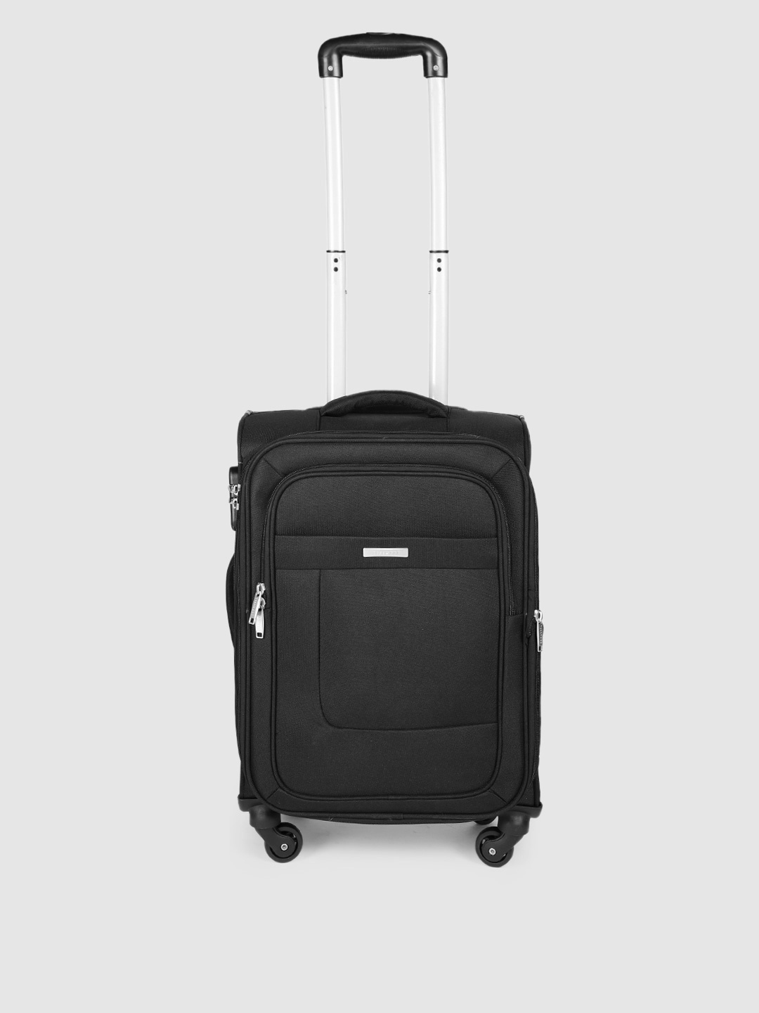 

Teakwood Leathers 360 Degree Rotation Soft Trolley bag Small-Sized Trolley Bag - 55 CM, Black
