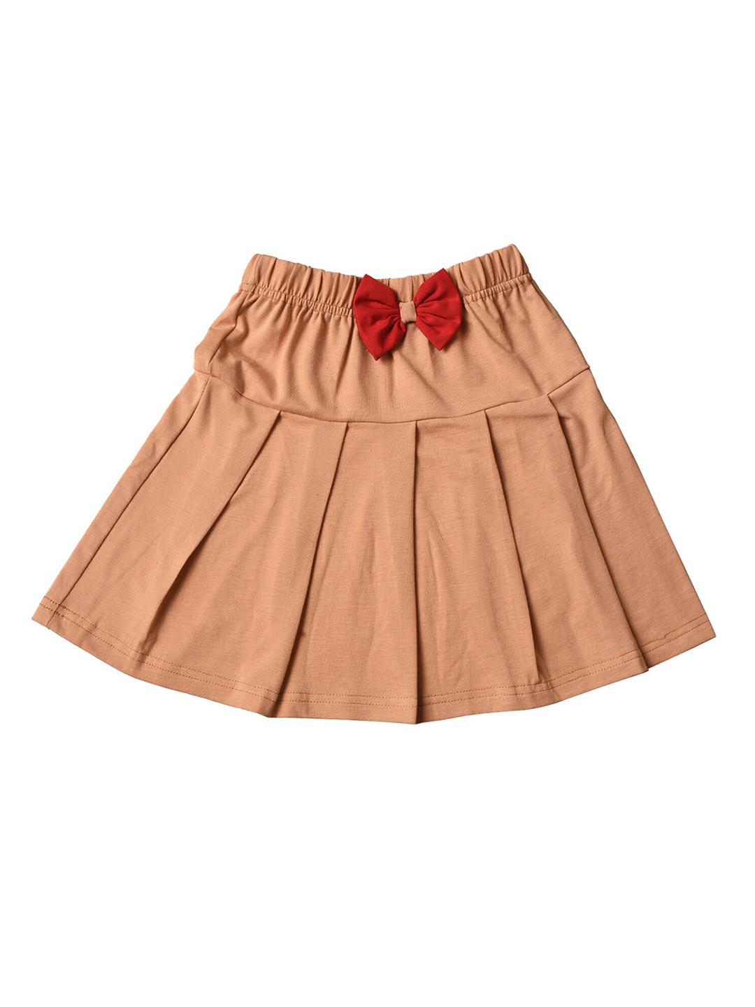 

POMY & JINNY Girls Pure Cotton Pleated Flared Mini Skirt, Beige