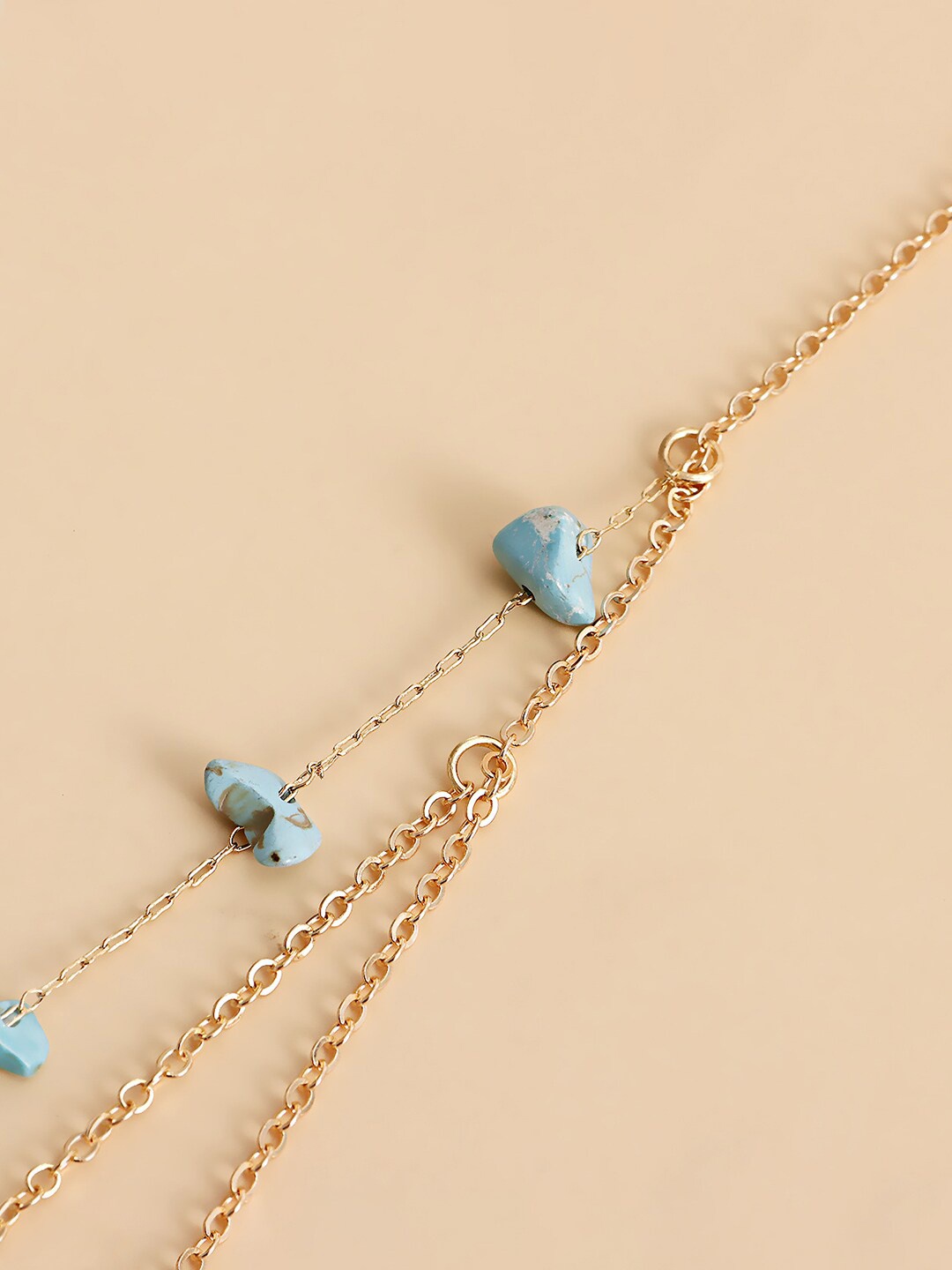 

Yellow Chimes Stone-Studded Beachwear Body Chain, Gold