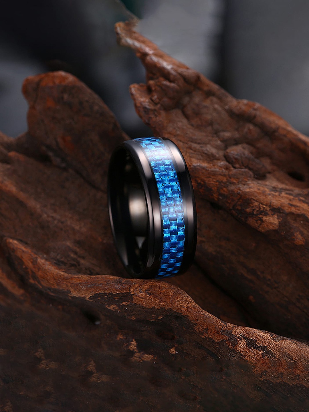 

Yellow Chimes Men Stainless Steel Thumb Ring, Blue