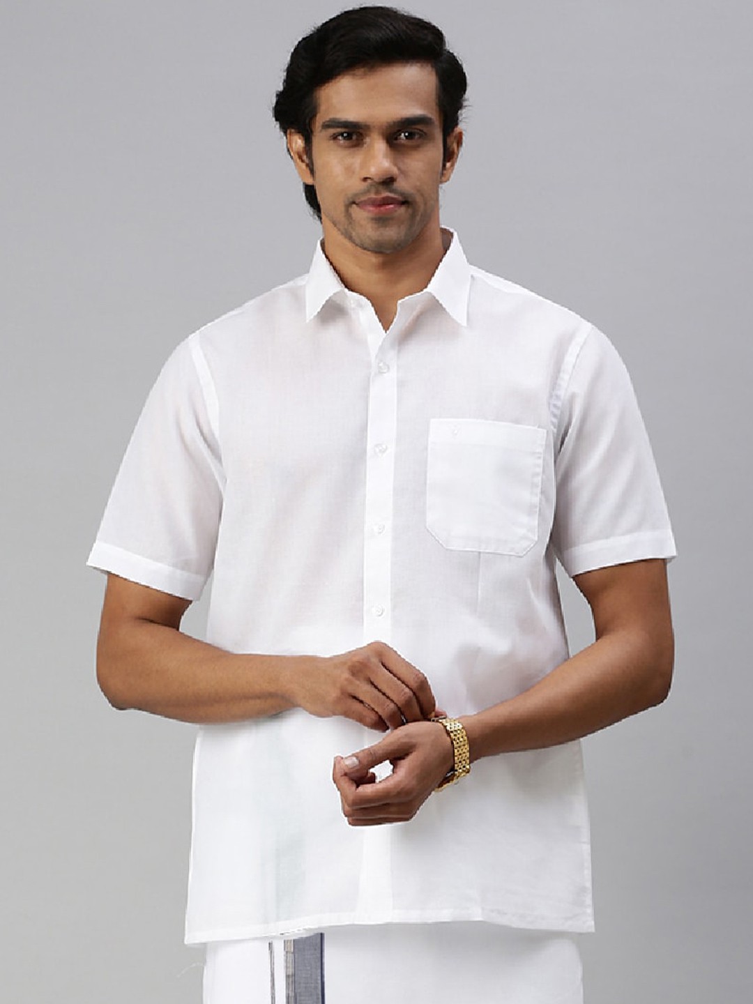 

Ramraj Spread Collar Semi Sheer Regular Fit Pure Cotton Casual Shirt, White