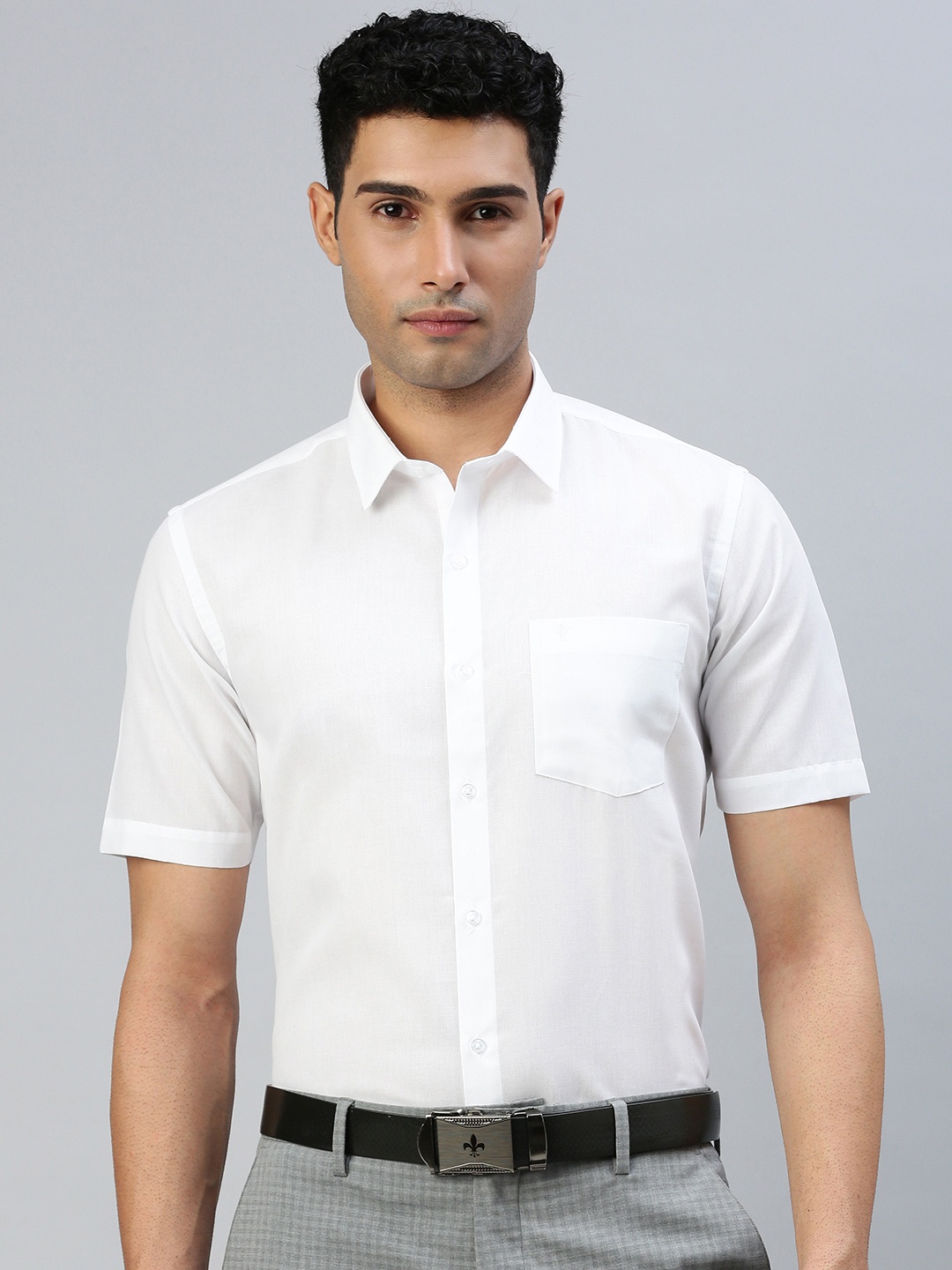 

Ramraj Spread Collar Regular Fit Semi Sheer Cotton Casual Shirt, White