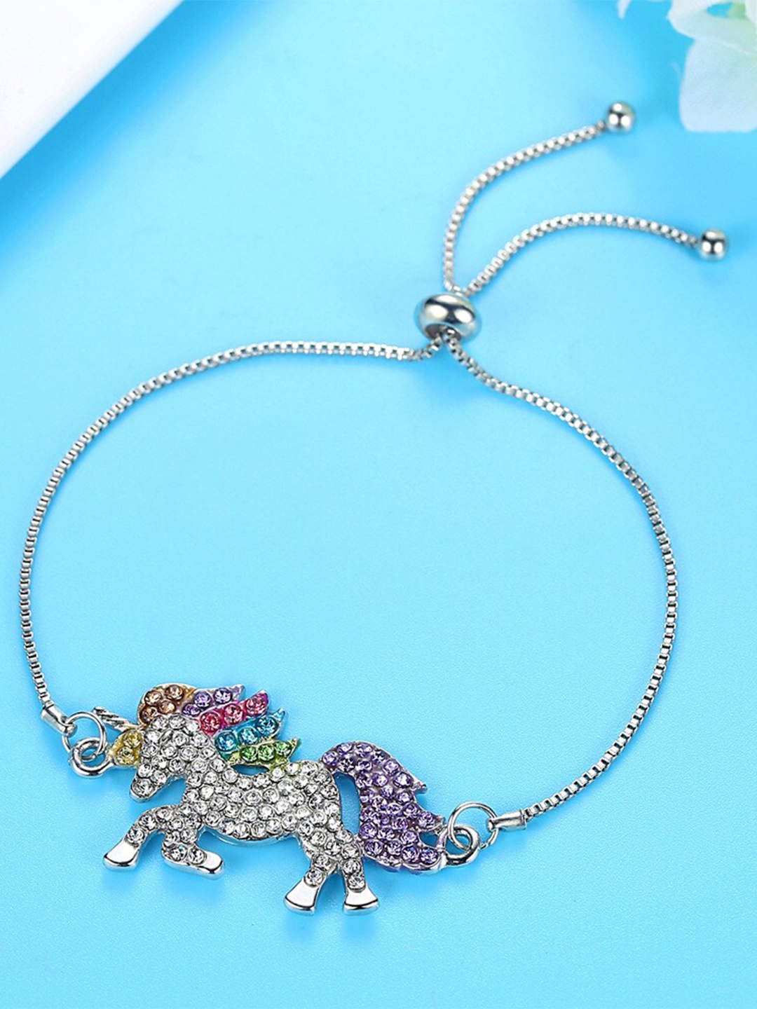 

MYKI Silver-Plated Cubic Zirconia Charm Bracelet