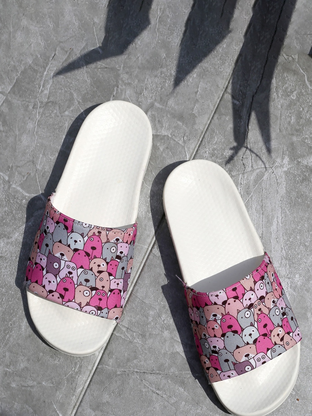 

sneakers villa Women Printed Sliders, Mauve