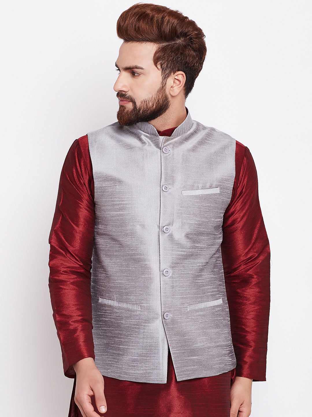 

SOJANYA Grey Nehru Jacket