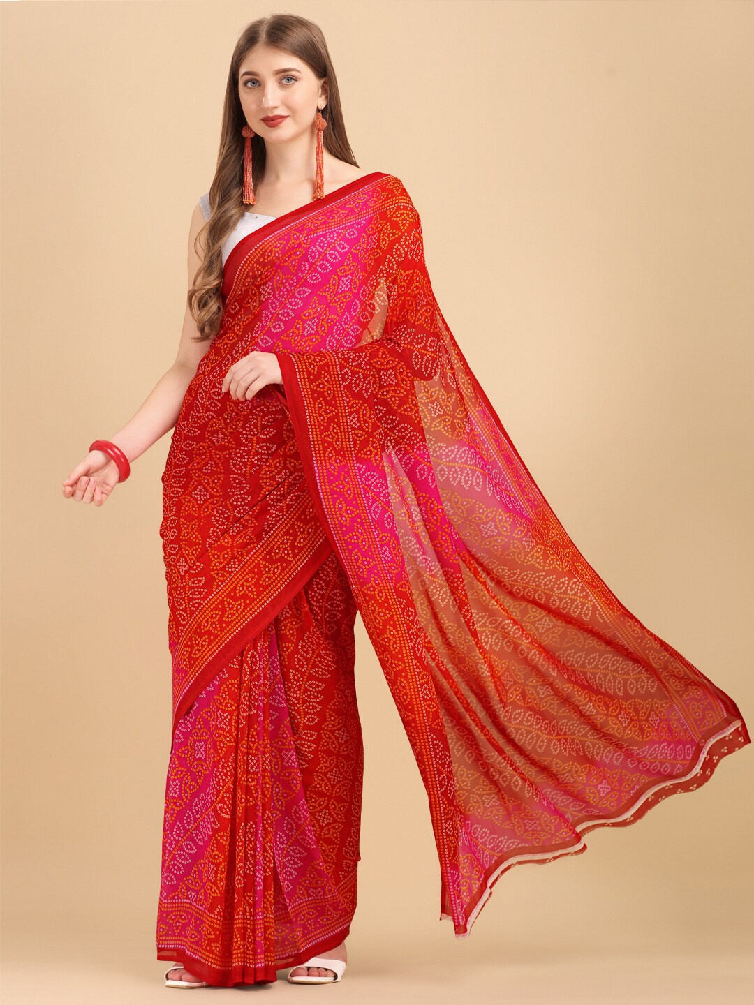 

Ishin Bagh Printed Pure Georgette Saree, Pink