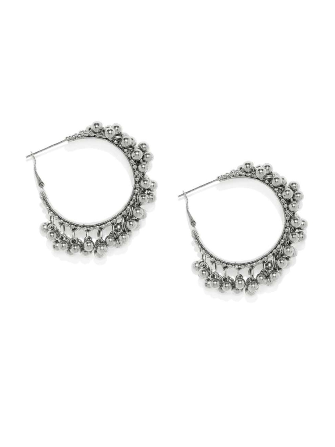 

PRASUB Stainless Steel Oval Hoop Earrings, Silver