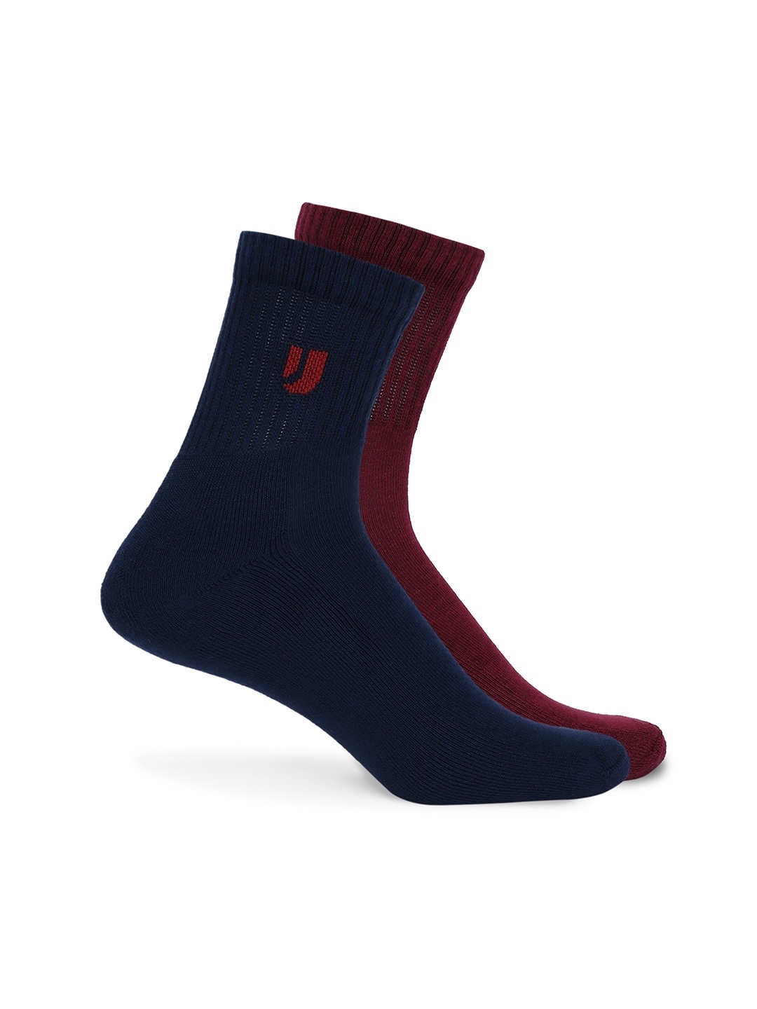 

UnderJeans by Spykar Men Pack Of 2 Ankle Length Socks, Navy blue