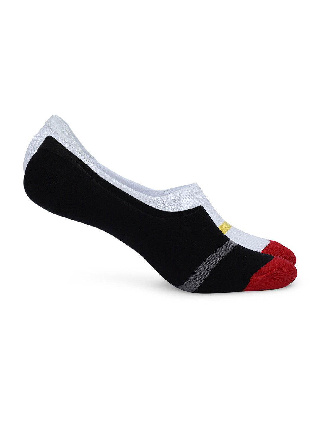 

UnderJeans by Spykar Men Pack Of 2 Colourblocked Shoe-Liners, Black