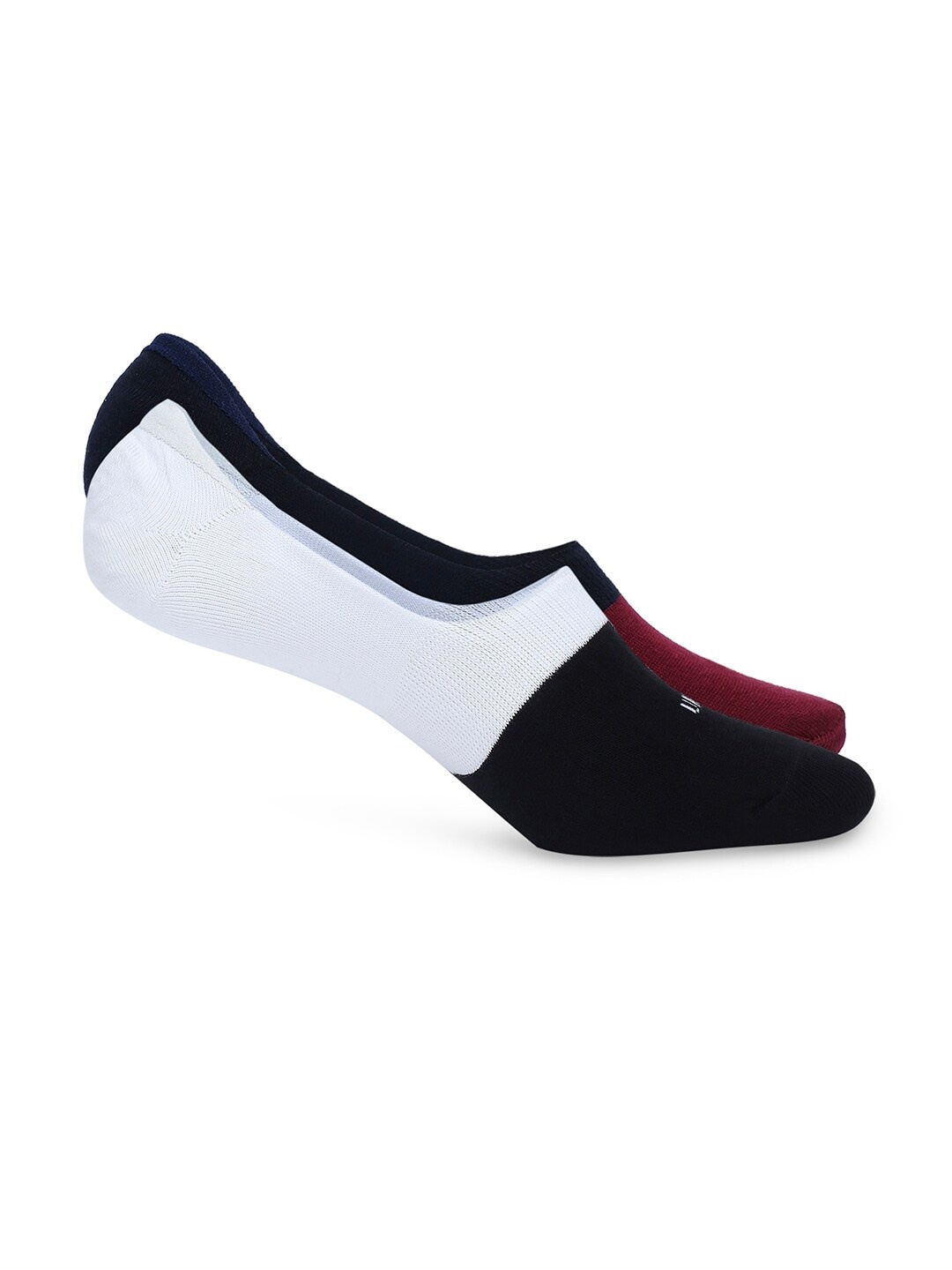 

UnderJeans by Spykar Men Pack Of 2 Colourblocked Cotton Shoe Liners, Black