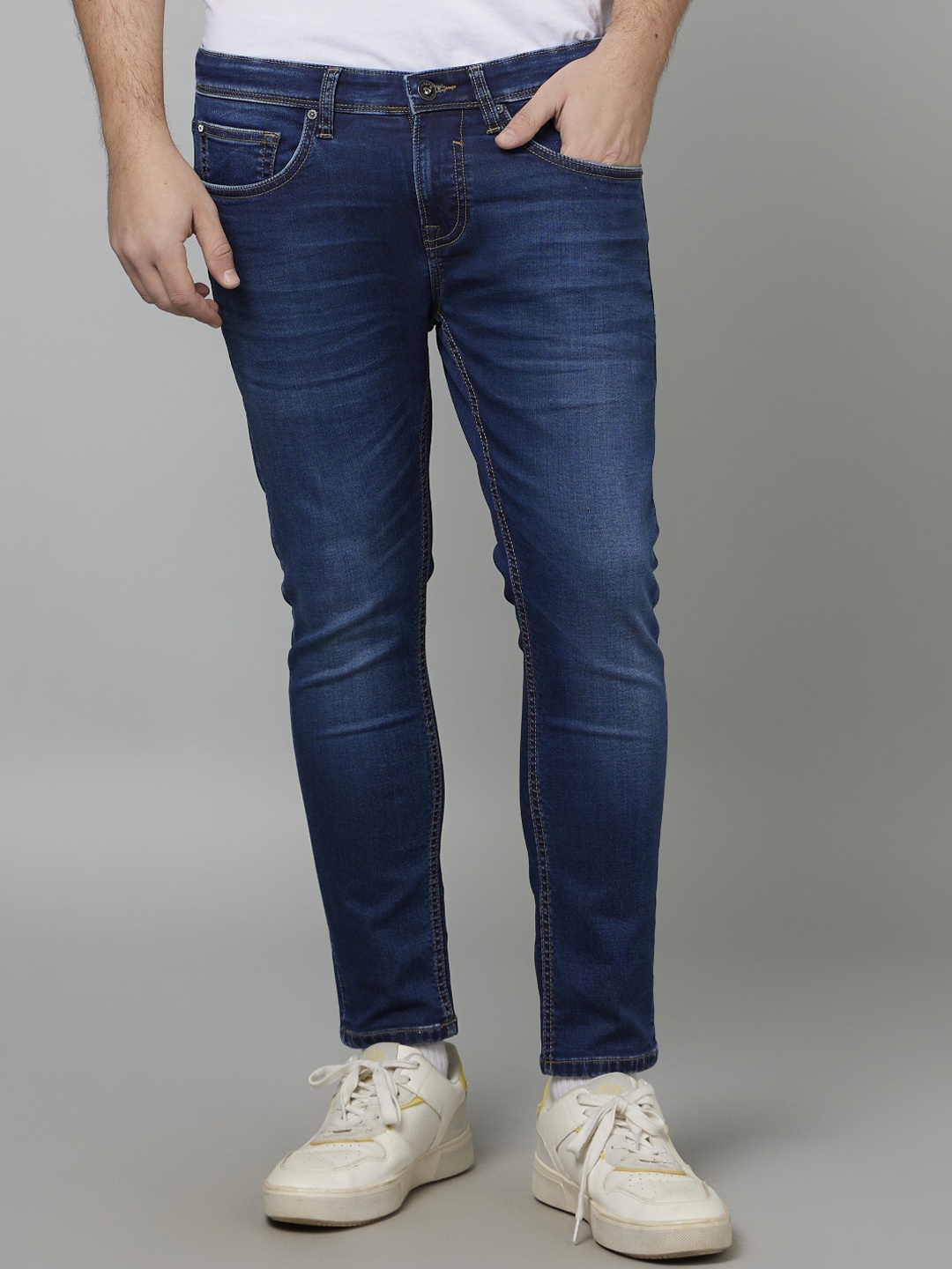 

Celio Men Jean Skinny Fit Light Fade Stretchable Cotton Jeans, Blue