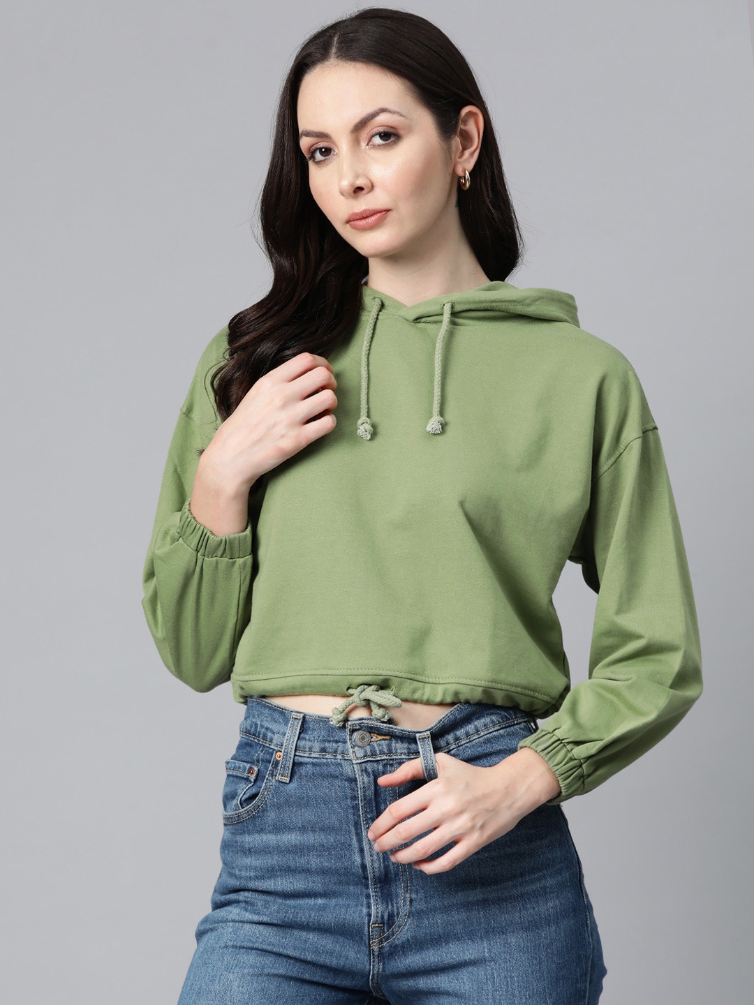 

Laabha Women Hooded Sweatshirt, Olive