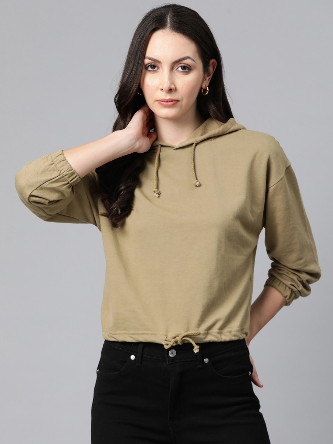 

Laabha Women Hooded Sweatshirt, Brown