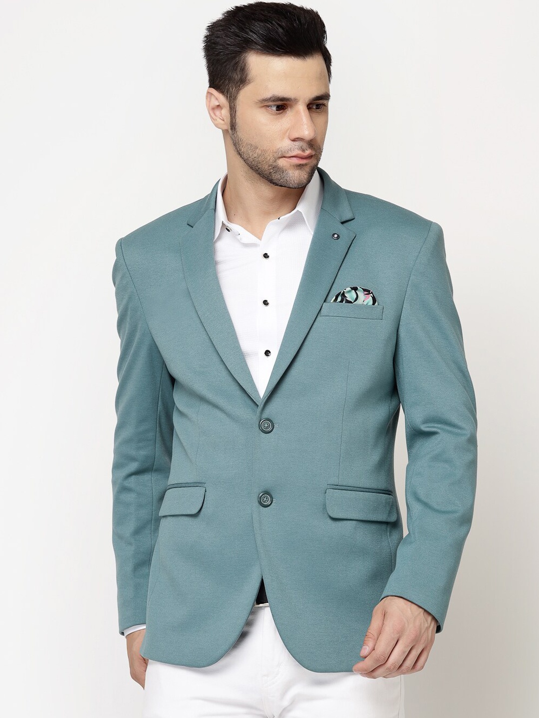 

Spykee Single-Breasted Slim Fit Blazer, Turquoise blue