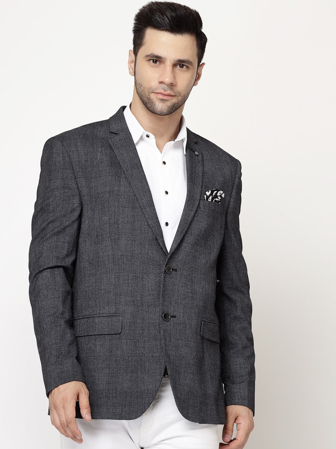 

Spykee Self-Design Single-Breasted Slim Fit Blazers, Grey