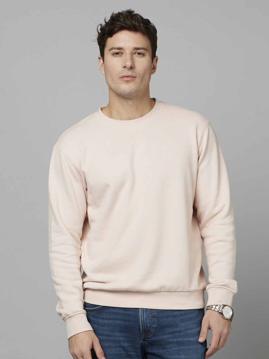 

Celio Round Neck Cotton Pullover, Pink