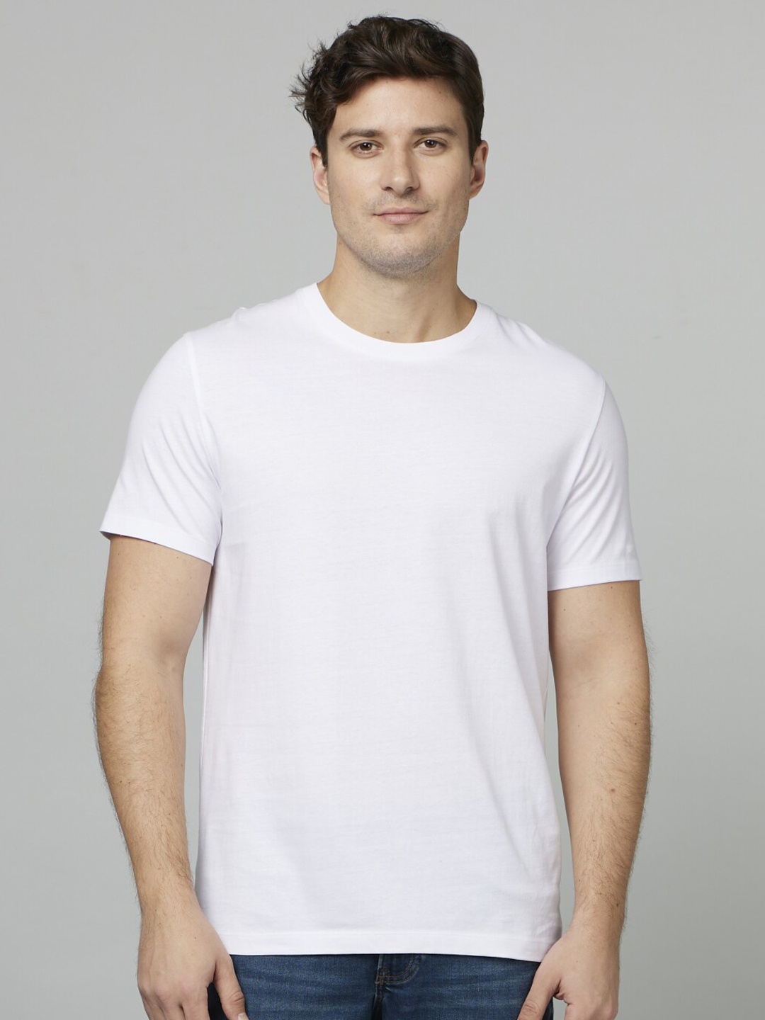 

Celio Round Neck Regular Fit Cotton T-shirt, White