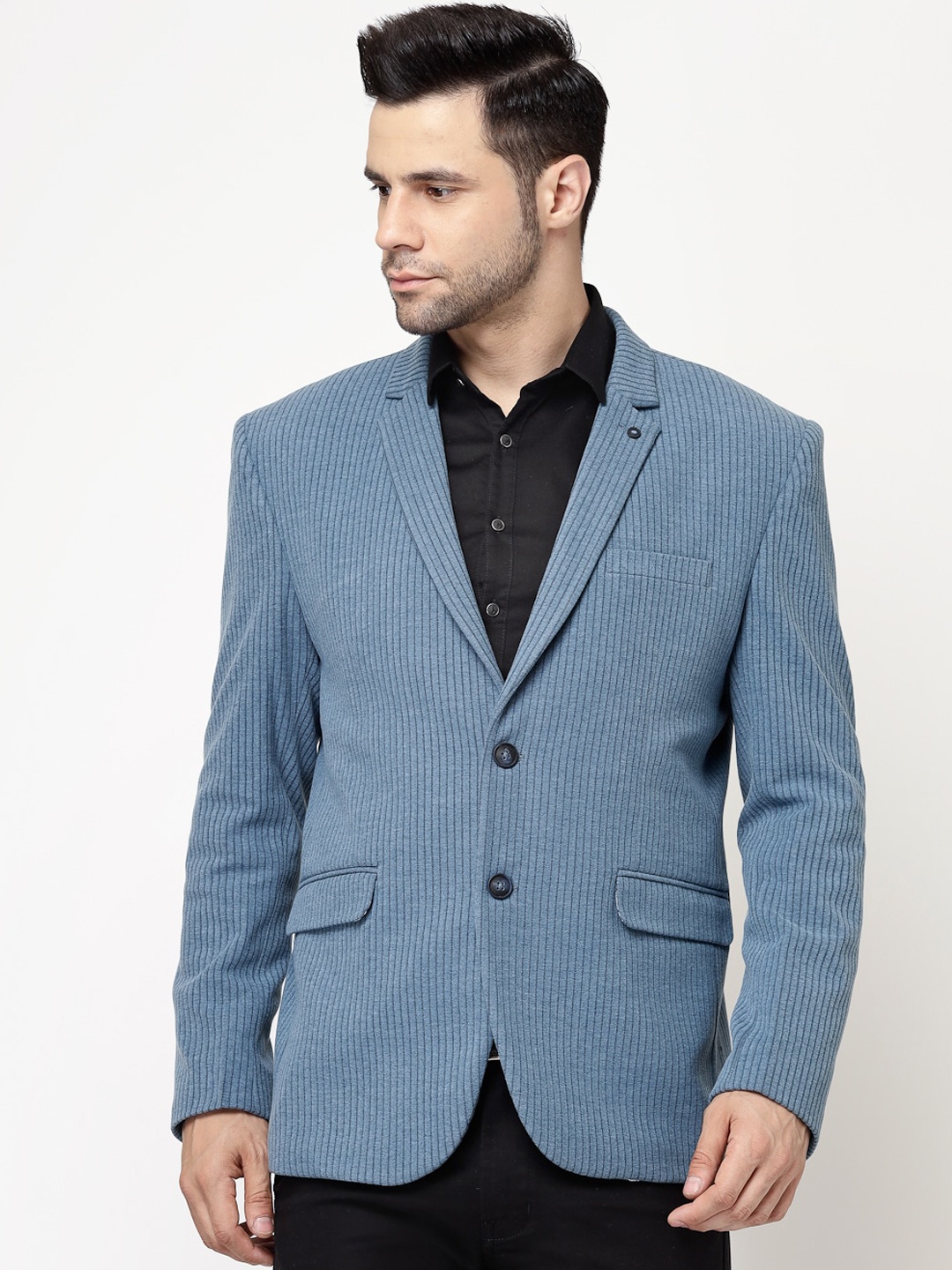 

Spykee Self Design Single-Breasted Slim Fit Blazer, Blue
