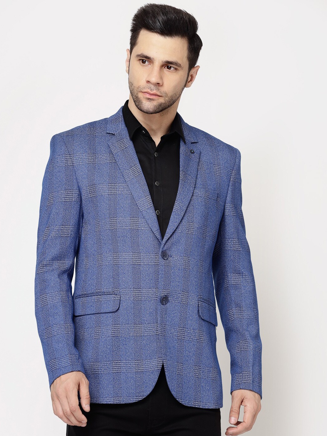 

Spykee Checked Single-Breasted Slim Fit Blazer, Blue
