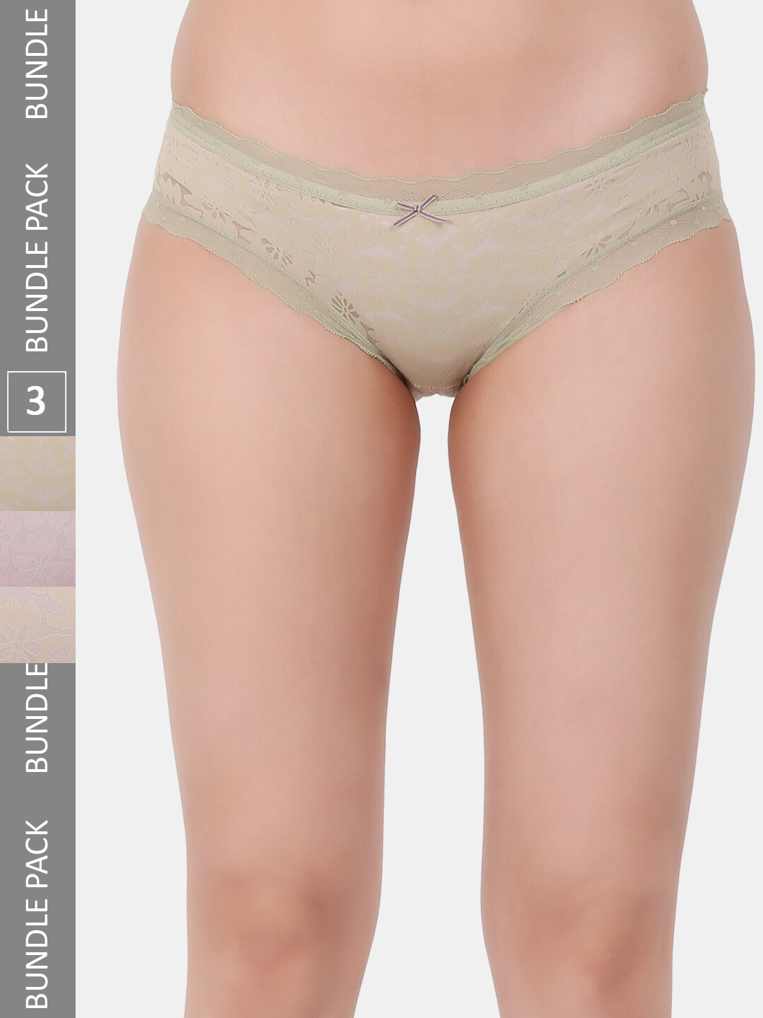 

Amour Secret Women Pack Of 3 Lace Leakproof Hipster Briefs, Olive