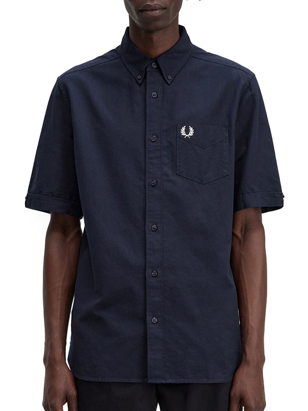 

Fred Perry Regular Fit Shirt Collar Opaque Cotton Casual Shirt, Navy blue