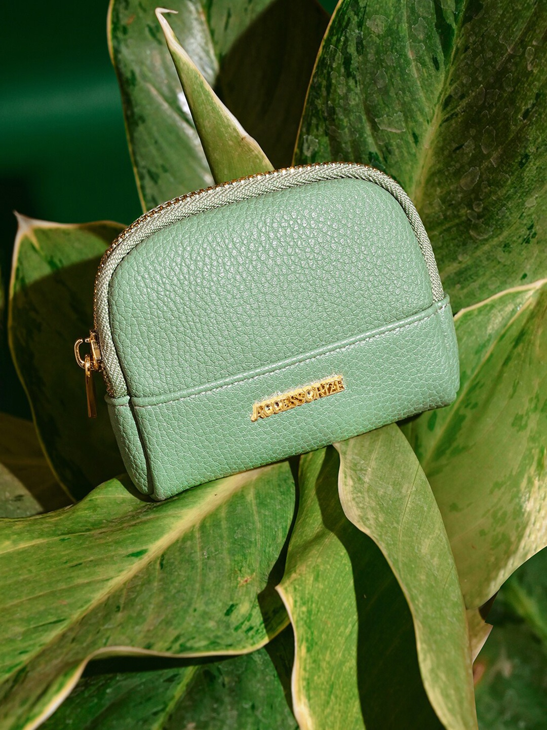 

Accessorize London Women Faux Leather Soft Crescent Coin Purse, Green