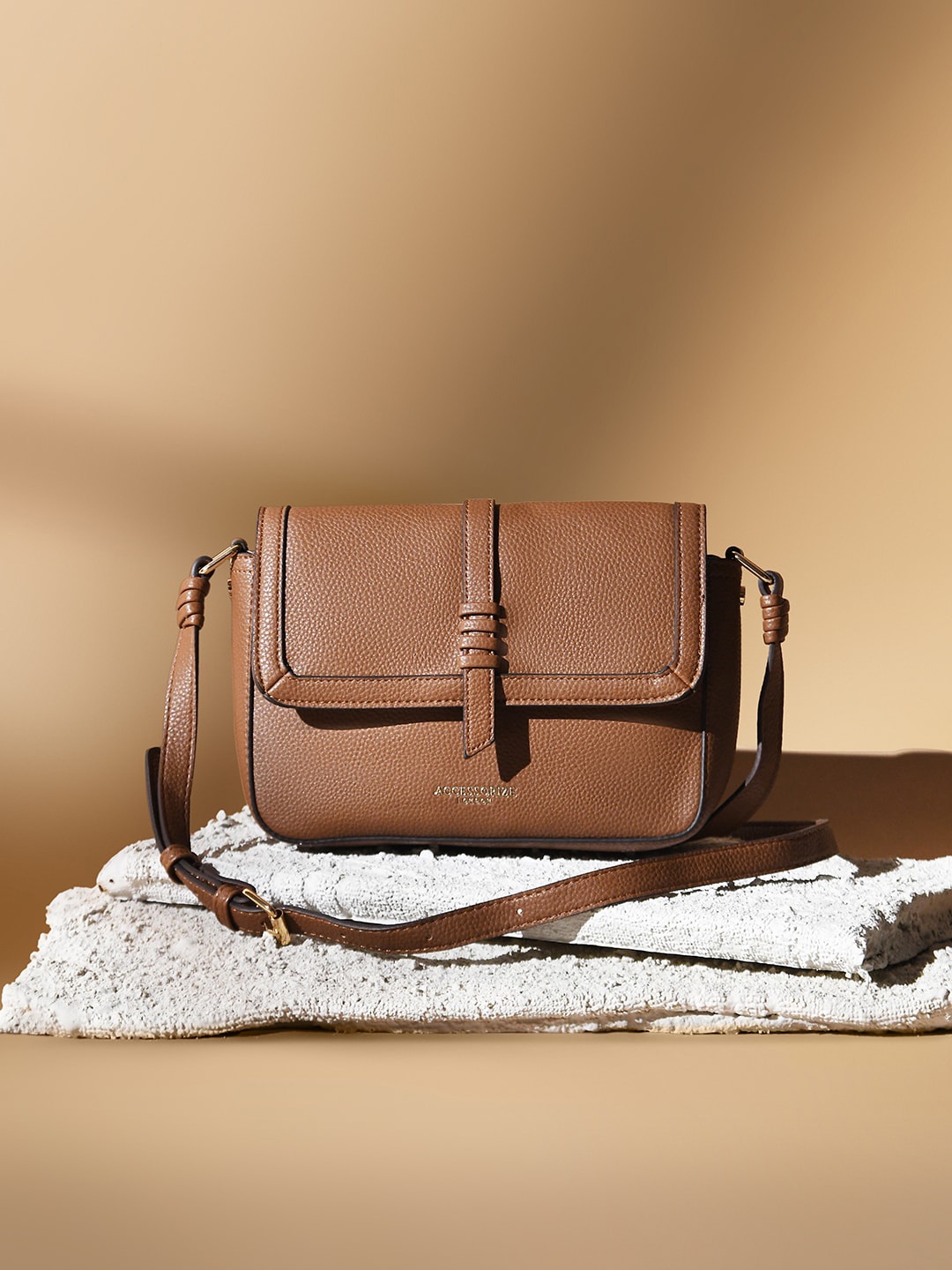 

Accessorize Faux Leather Artisan Sling Bag, Brown