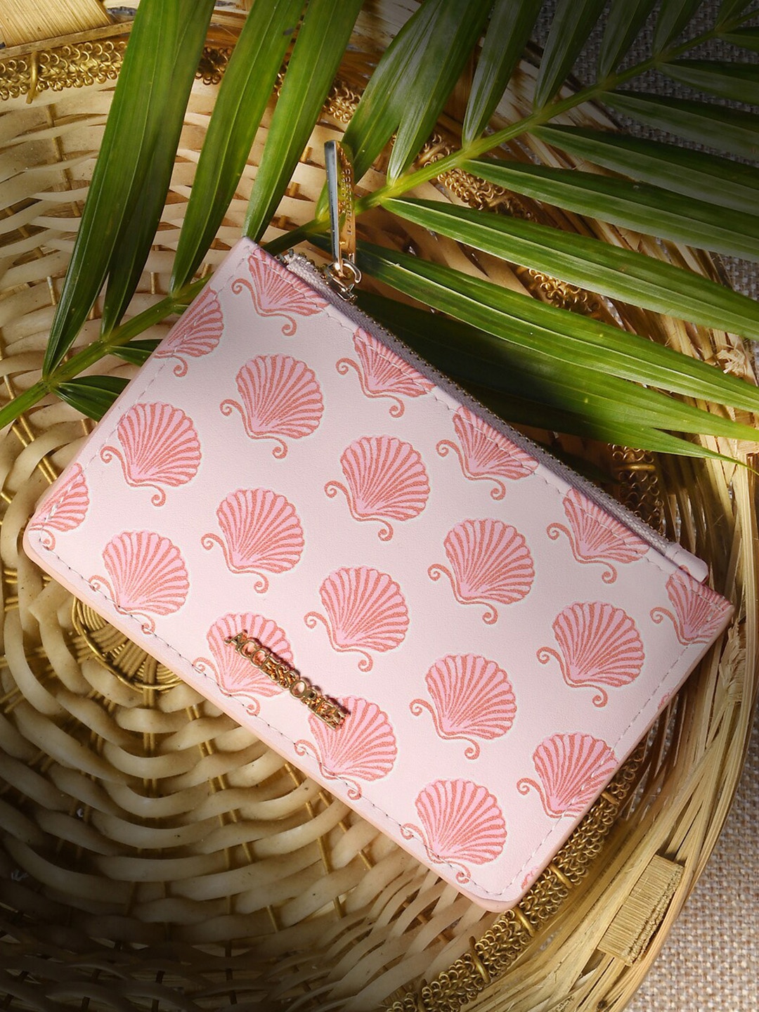 

Accessorize London Women Faux Leather Shell Printed Cardholder, Pink