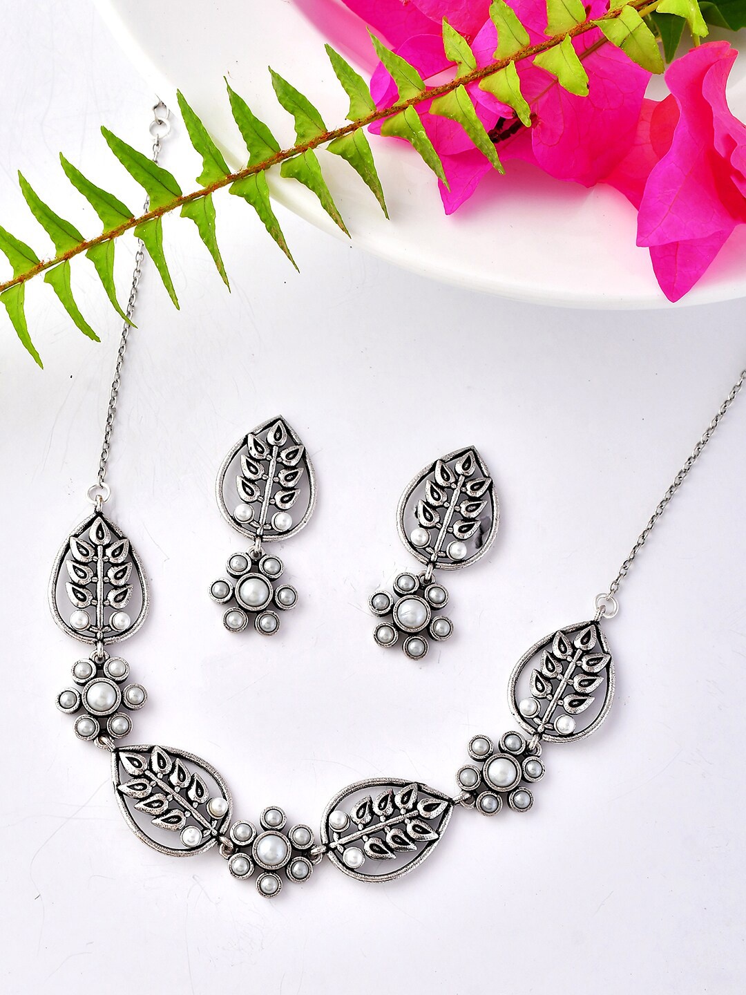 Voylla Silver-Plated Jewellery Set