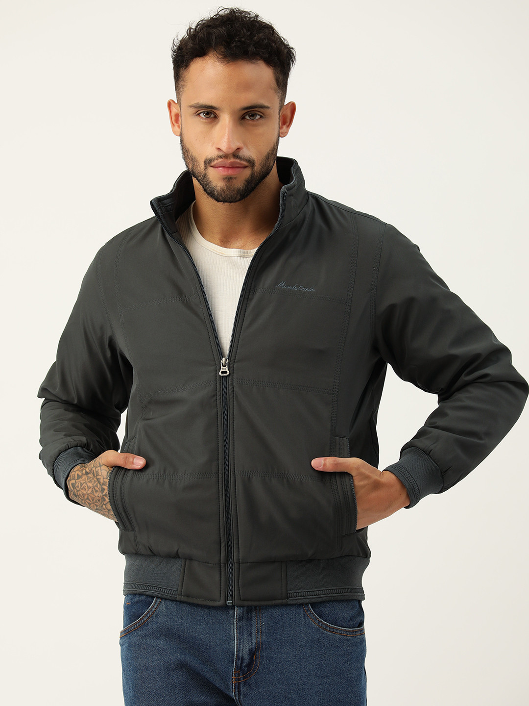 

Monte Carlo Solid Bomber Jacket, Olive