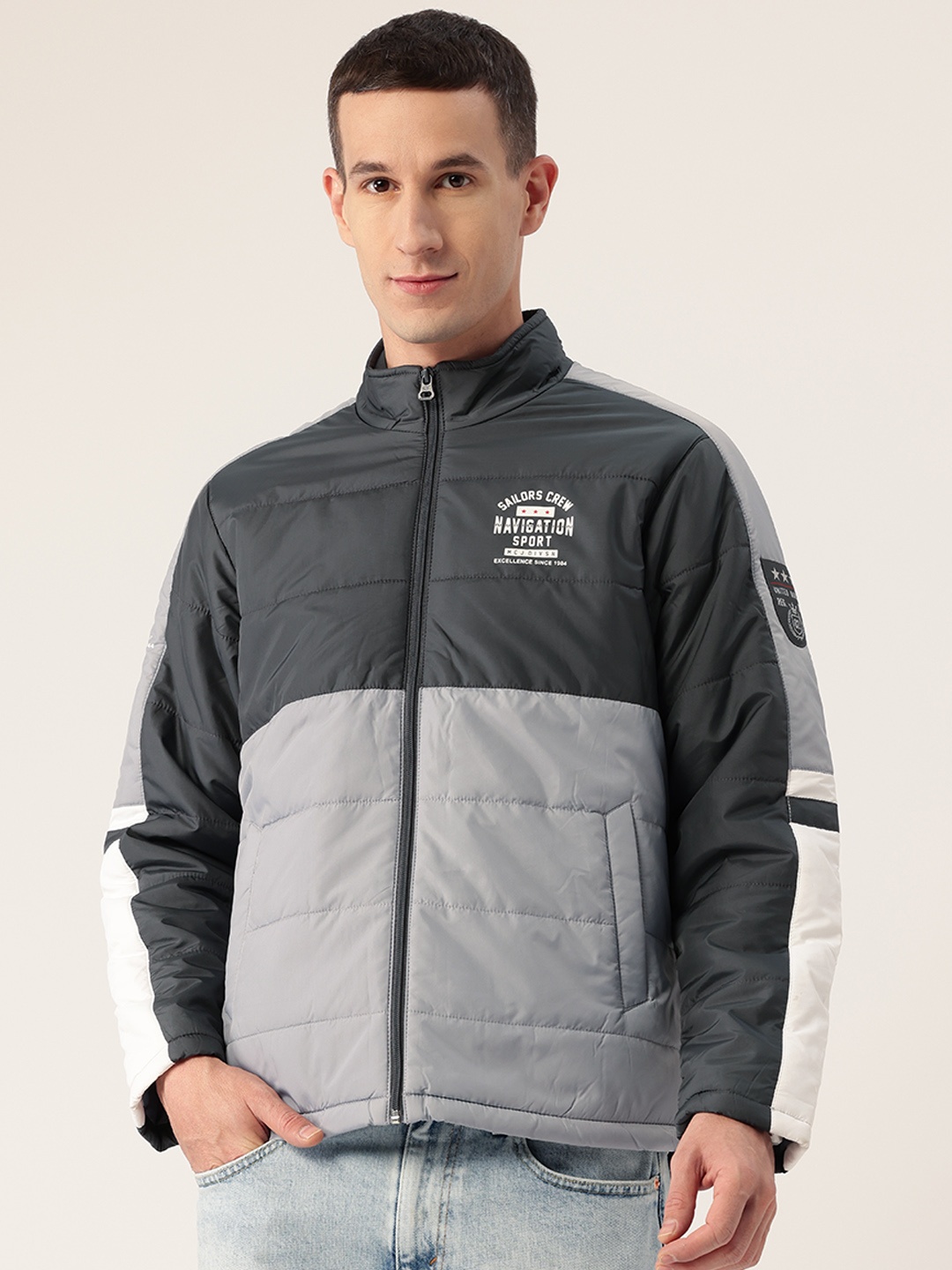 

Monte Carlo Colourblocked Padded Jacket, Grey