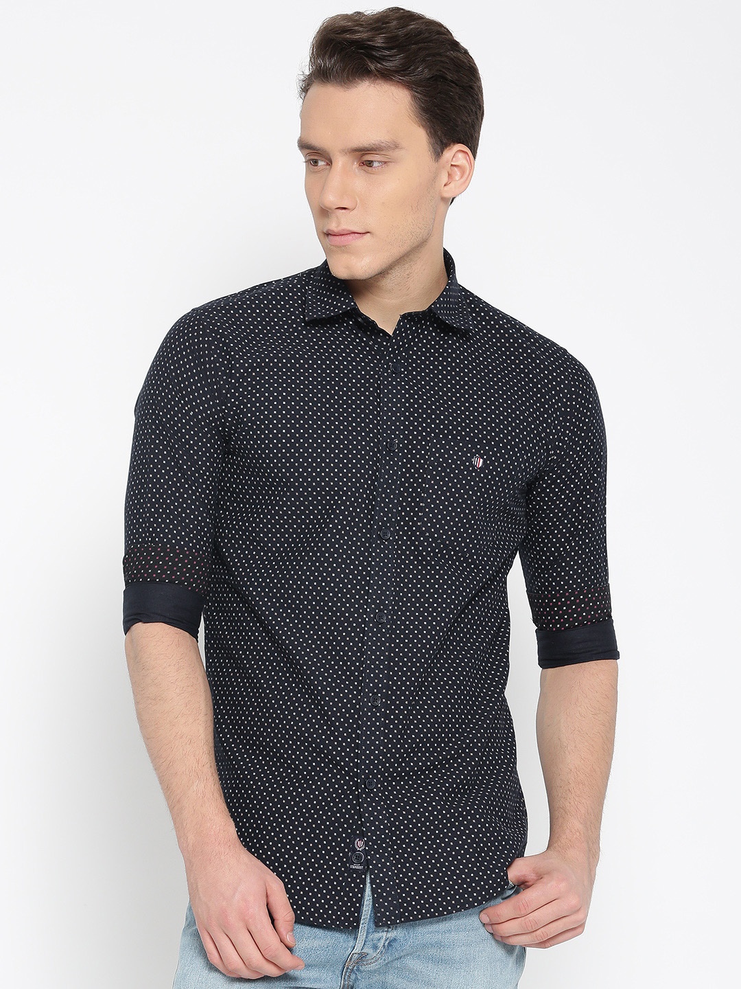 

Duke Stardust Men Navy Blue Printed Casual Shirt