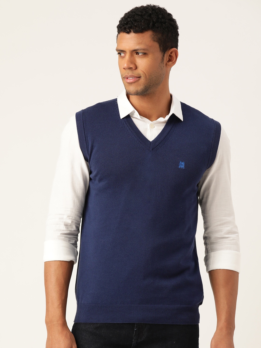 

Monte Carlo Cotton Sweater Vest, Navy blue