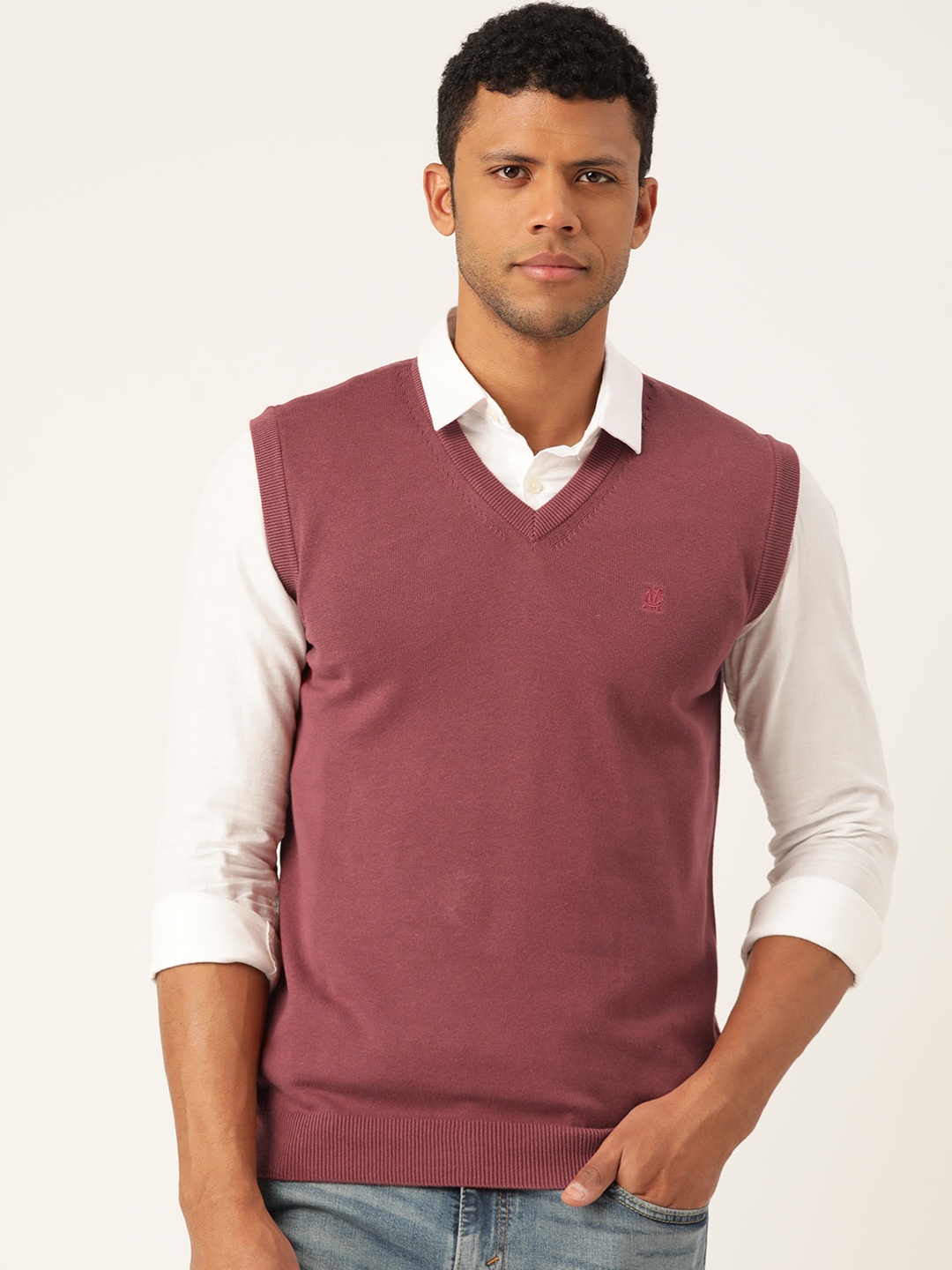 

Monte Carlo Flat Knit Cotton Sweater Vest, Rust