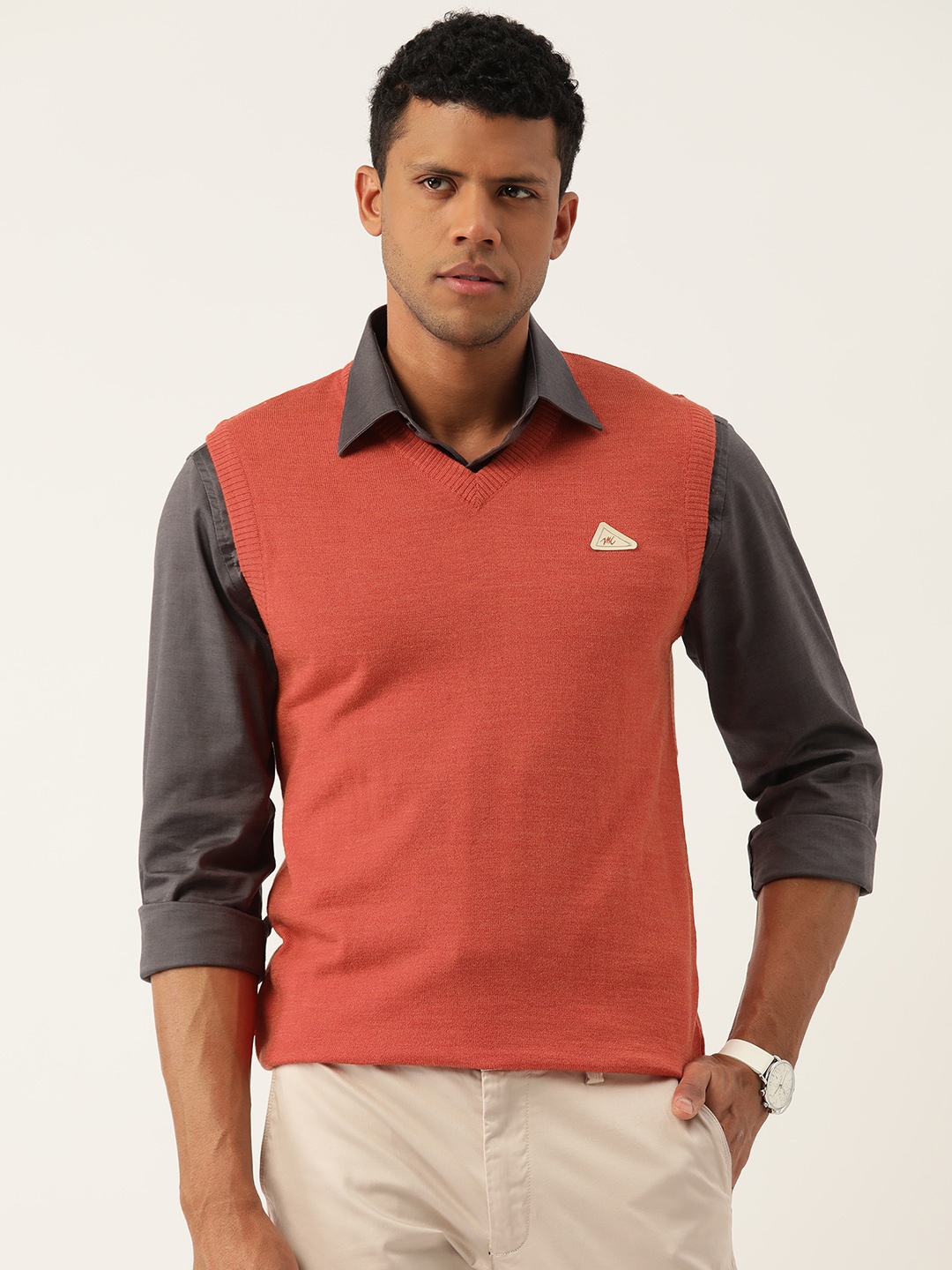 

Monte Carlo V-Neck Sweater Vest, Rust