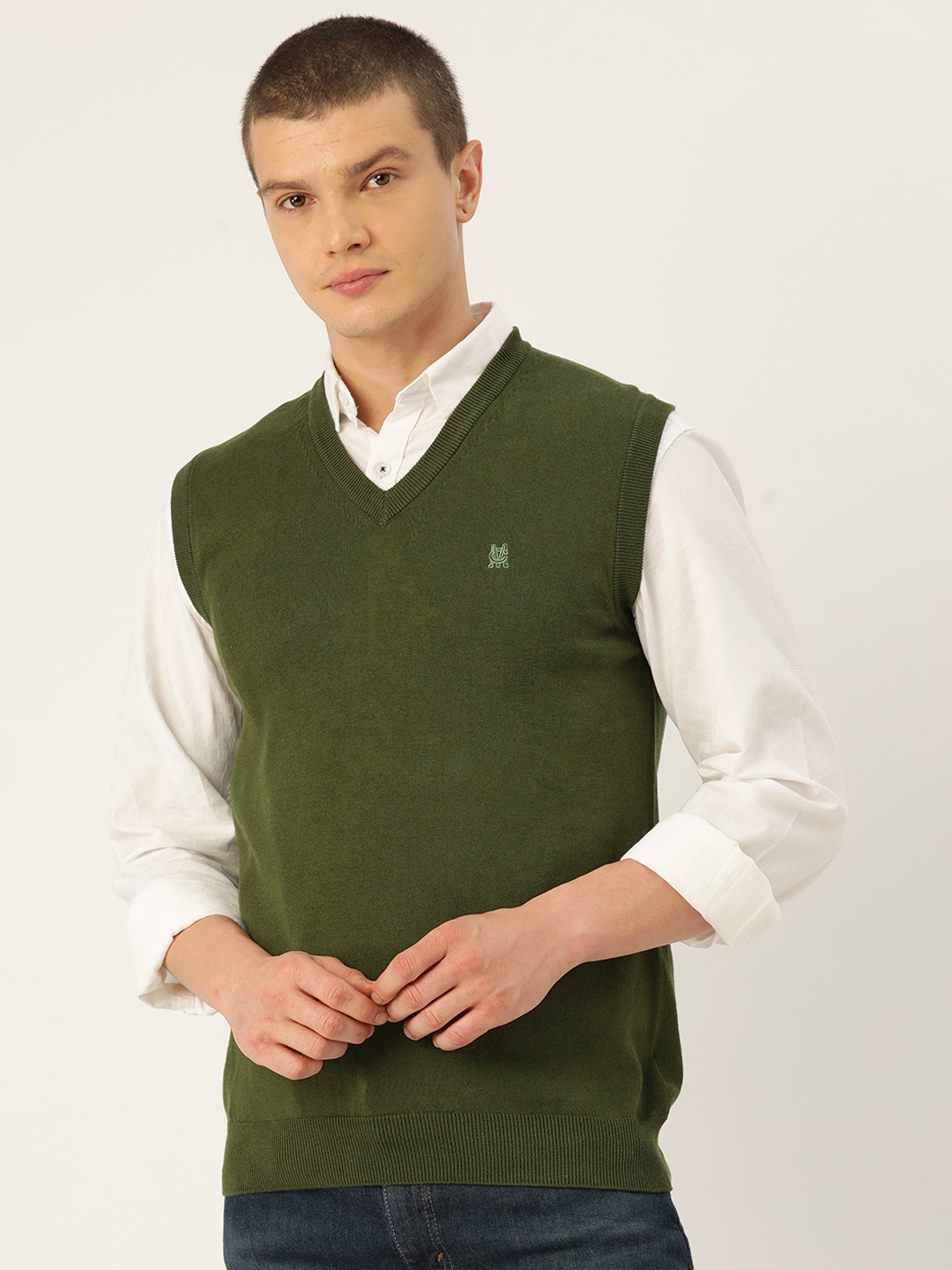

Monte Carlo Cotton Sweater Vest, Olive