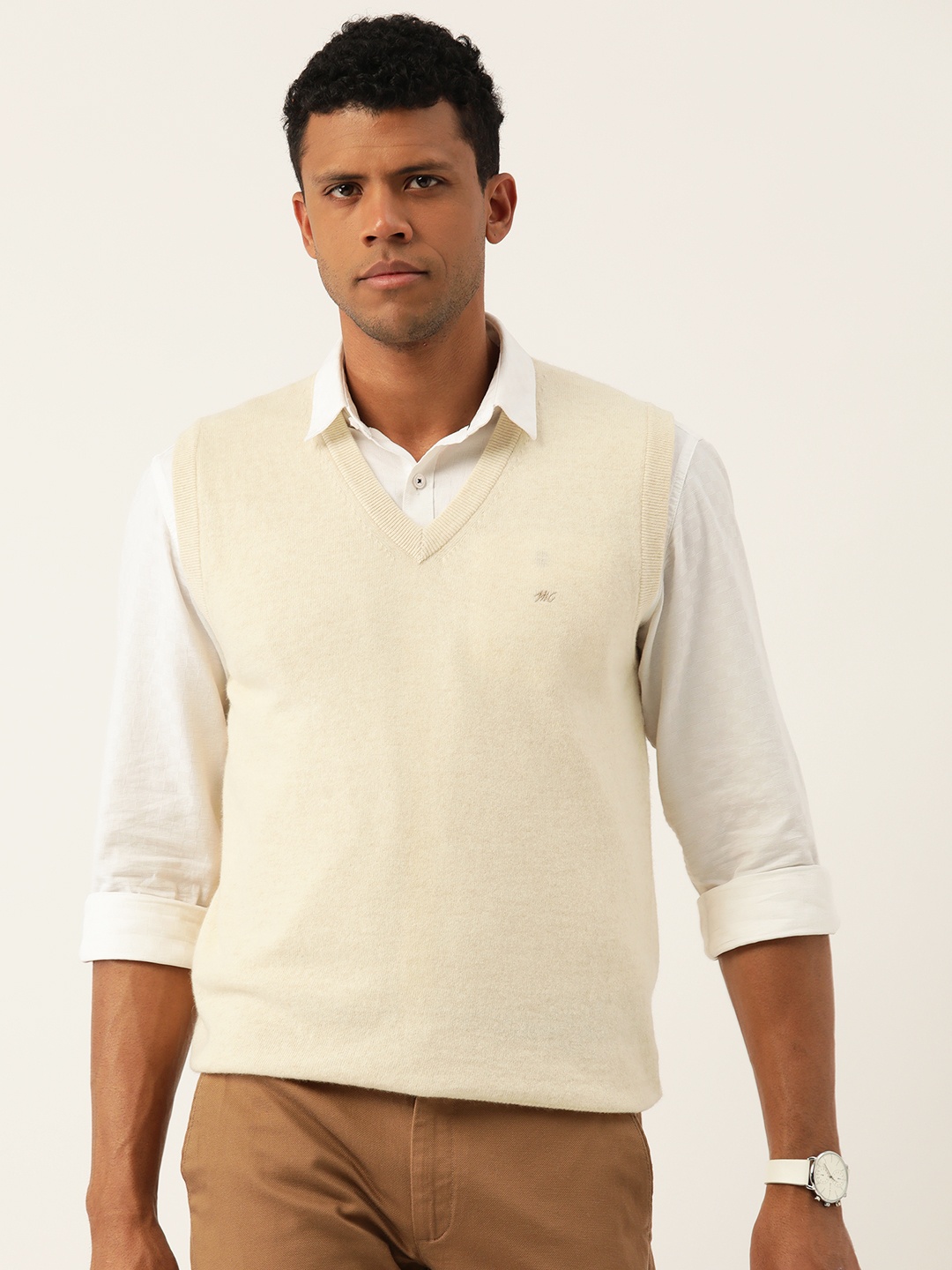 

Monte Carlo V-Neck Sweater Vest, Cream