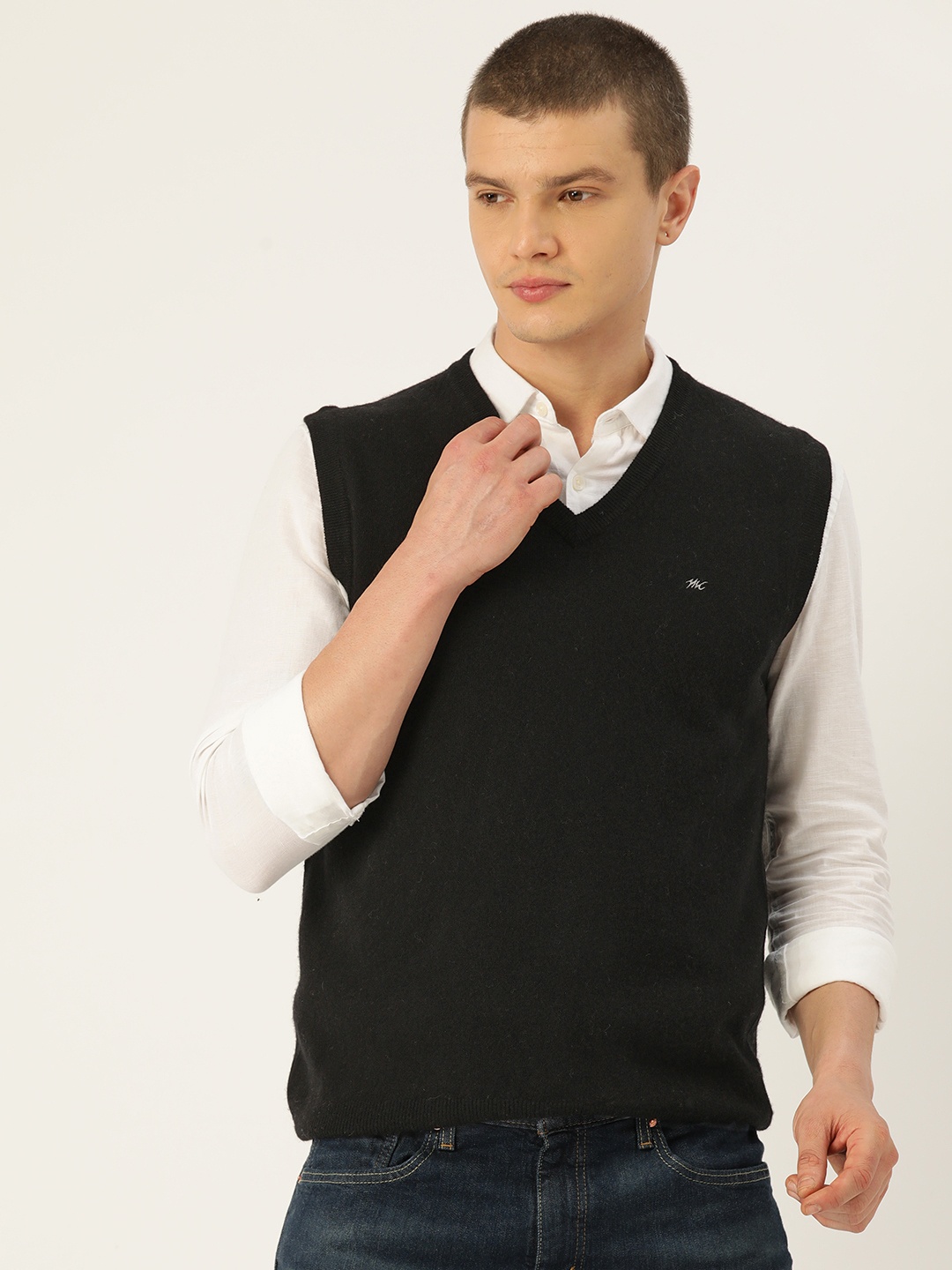 

Monte Carlo Woollen Sweater Vest, Black