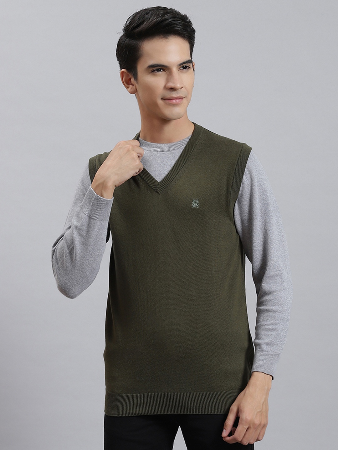 

Monte Carlo Pure Cotton Sweater Vest, Olive