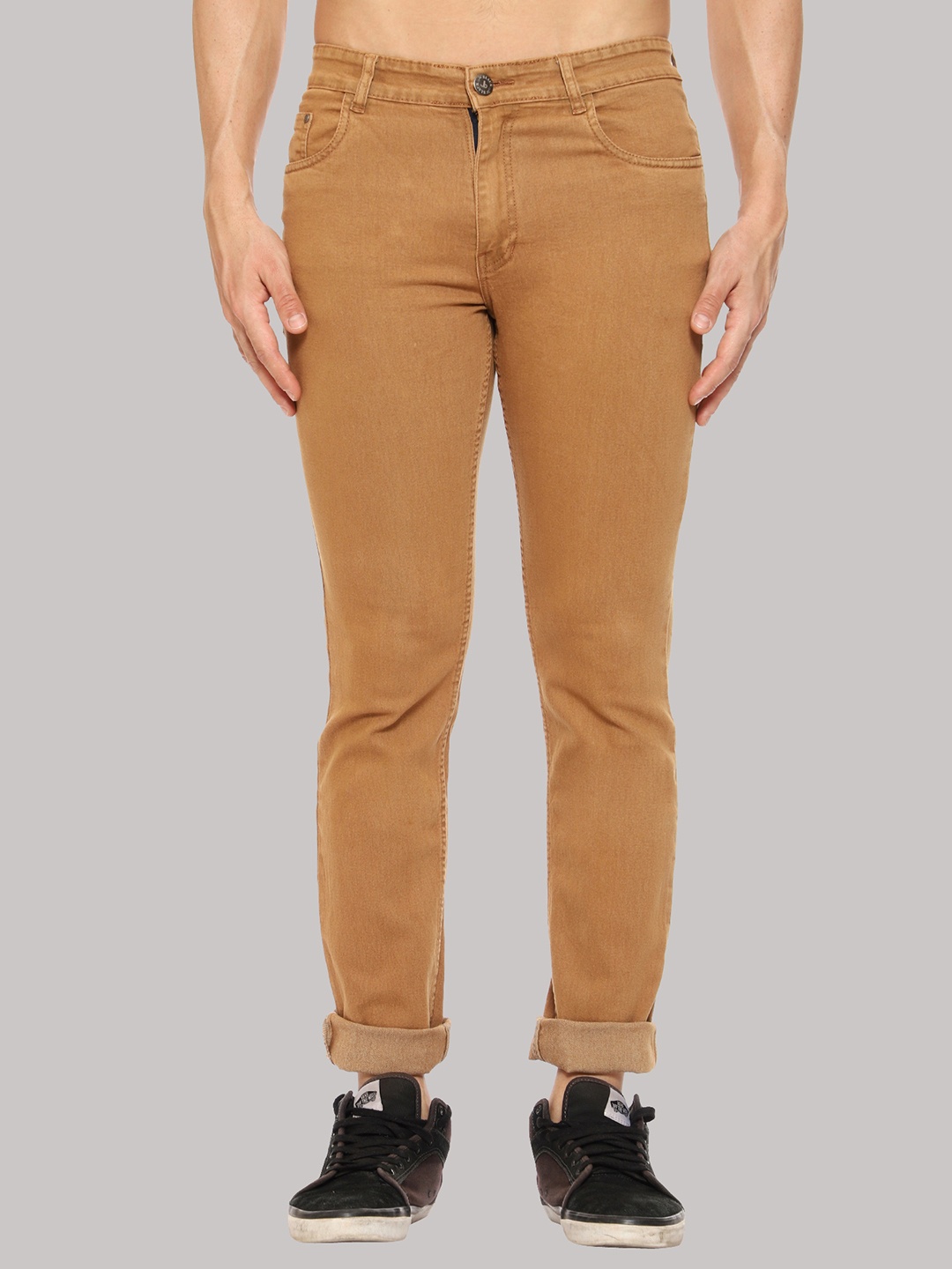 

Jb Just BLACK Men Mid-Rise Urban Slim Acid Wash Stretchable Jeans, Mustard