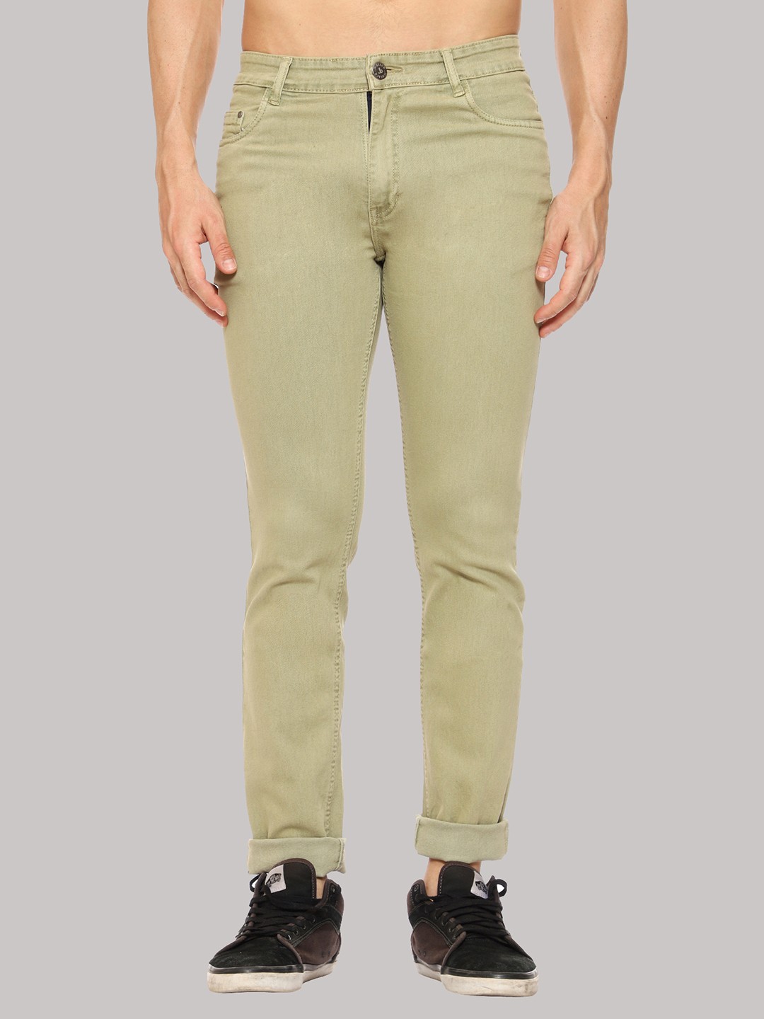 

Jb Just BLACK Men Mid-Rise Urban Slim Acid Wash Stretchable Jeans, Beige
