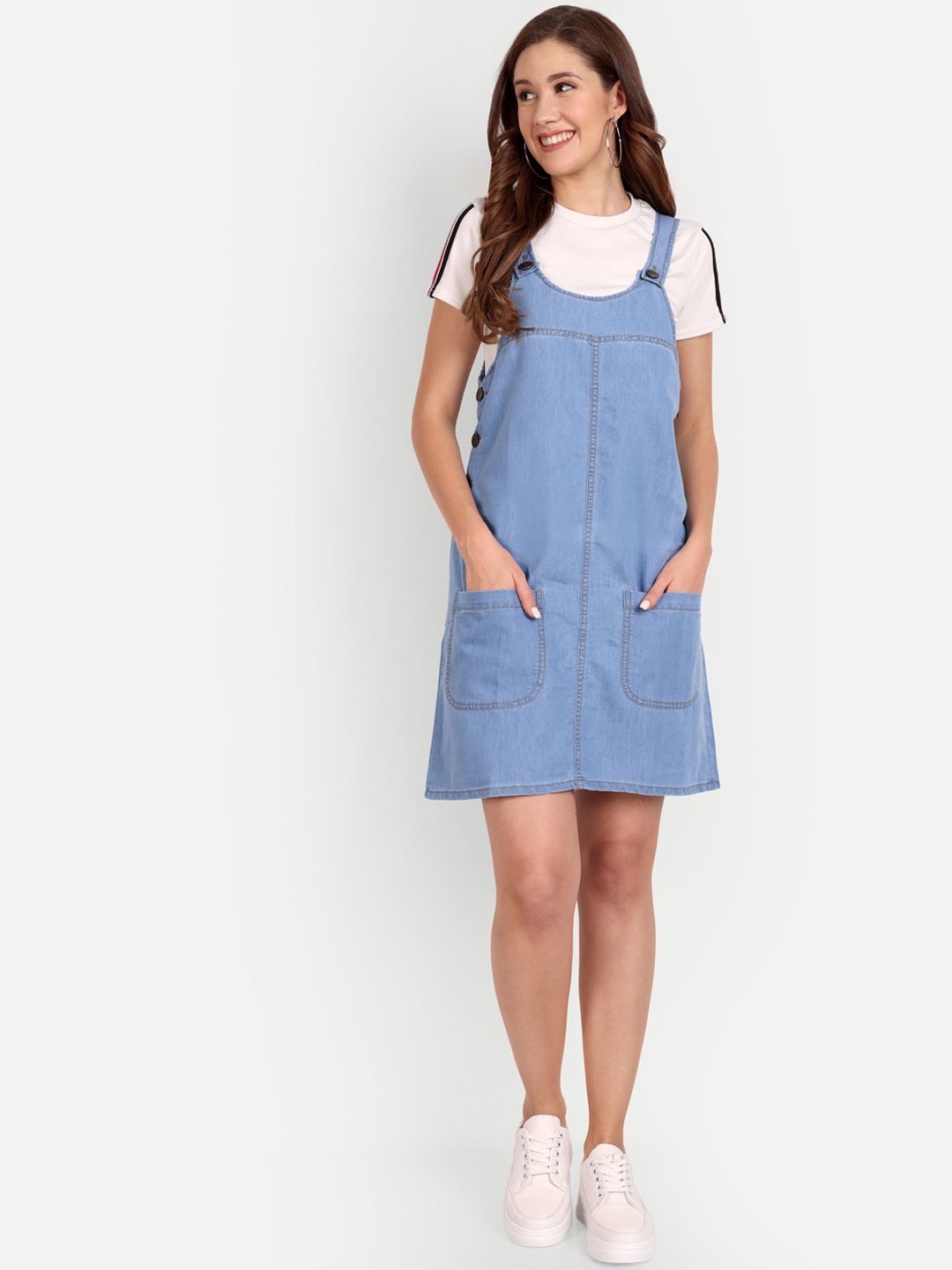 Roadster Blue Cotton Slim-Fit Denim Alexa Dungaree