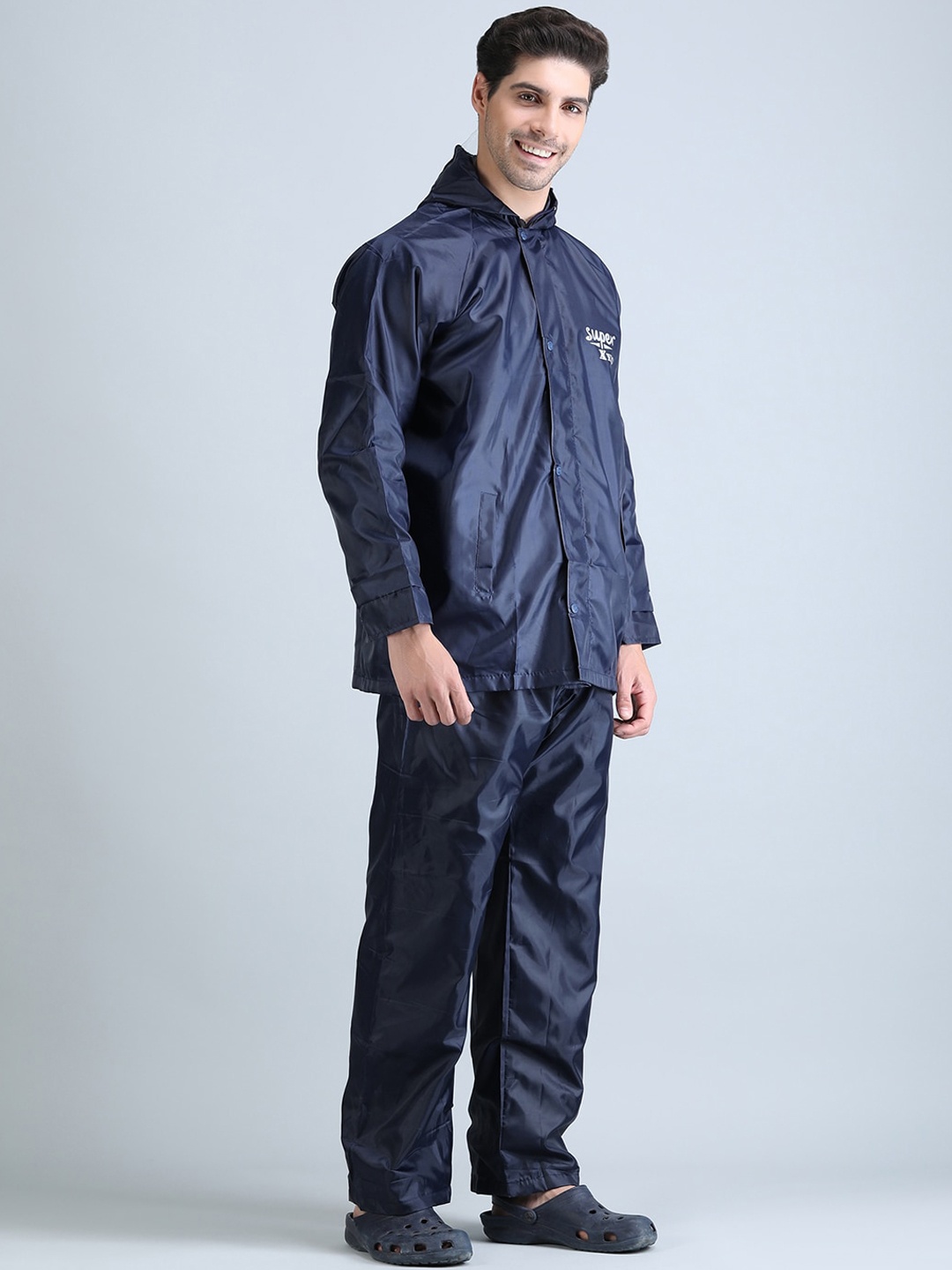 

Super Men Reversable Double Layer Rain Suit, Navy blue
